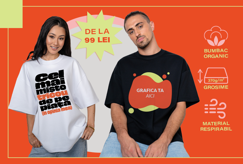 Noul Tricou Personalizat Relaxed Fit