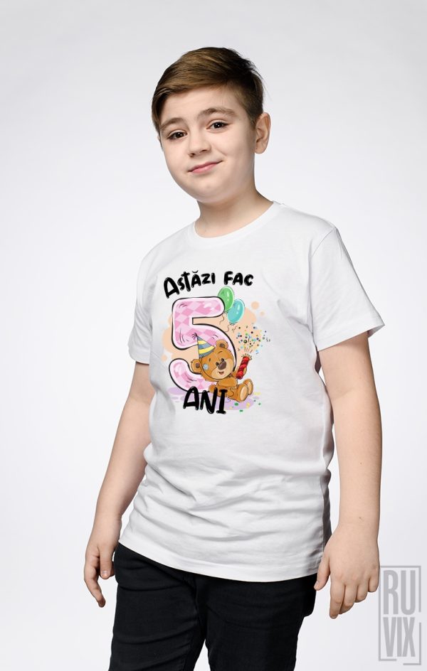 Copii, Tricou de Copii ASTĂZI FAC 5 ANI, ruvix.ro