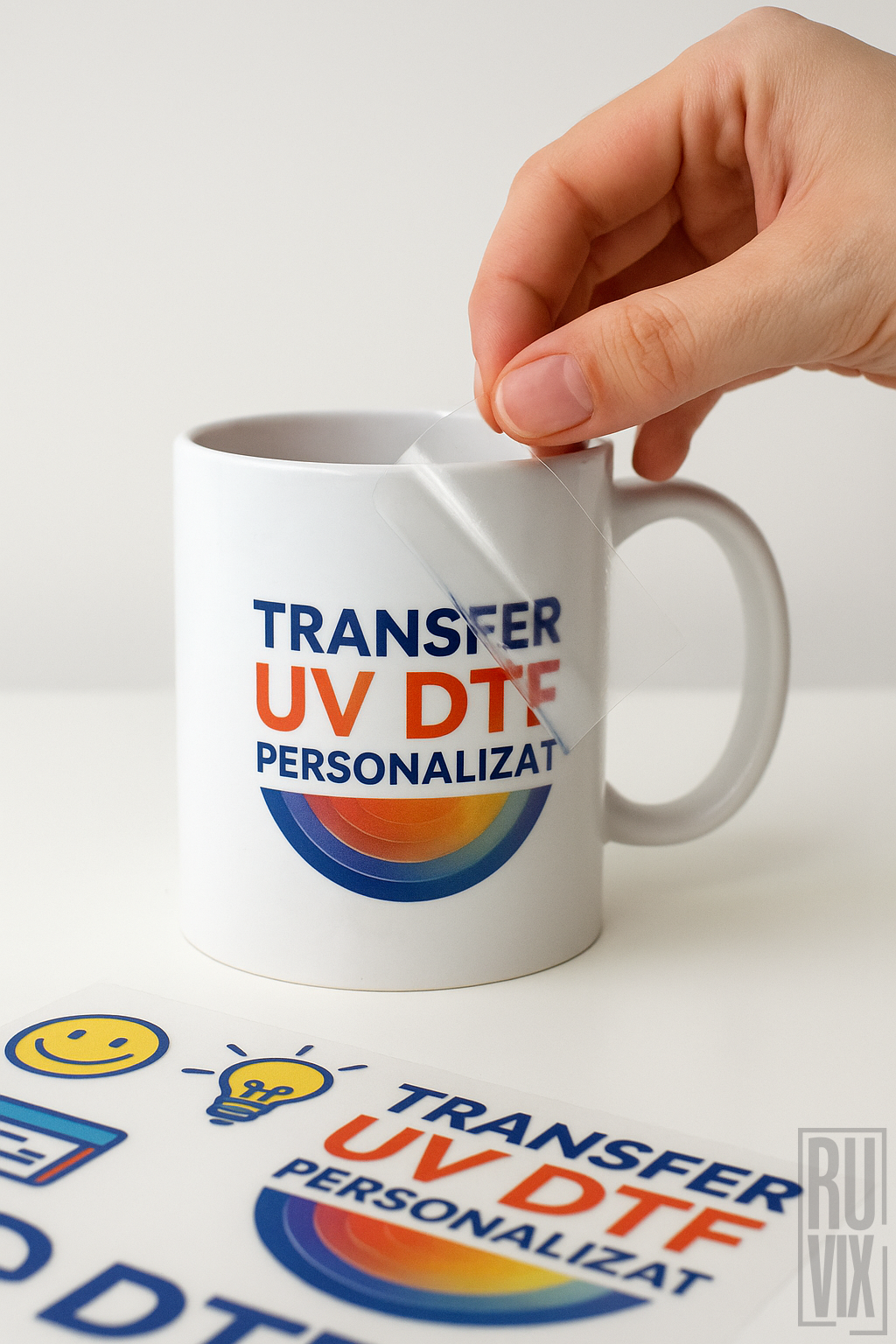 DTF UV Transfer Personalizat – Sticlă, Metal, Plastic, Lemn