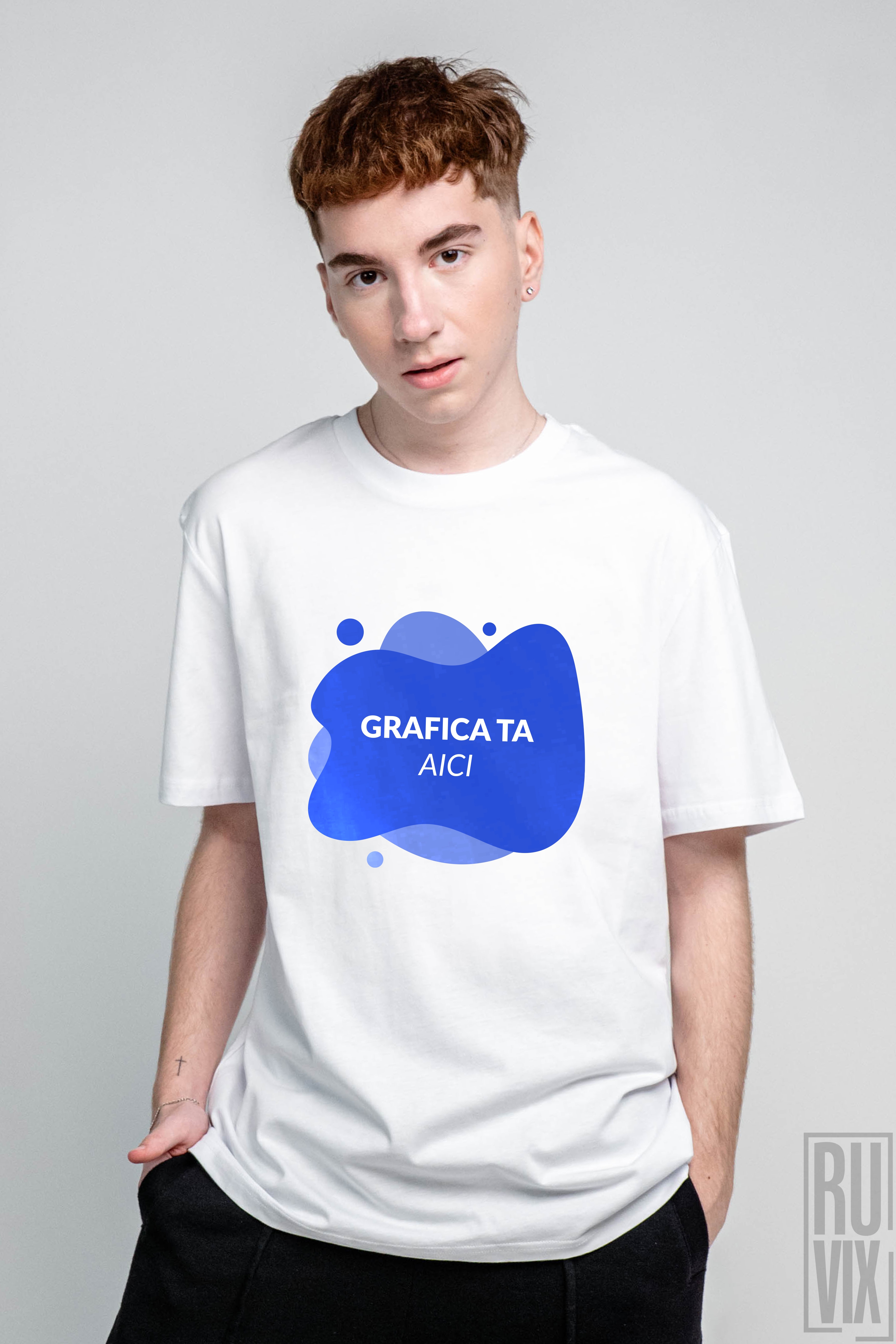 Tricouri personalizate, Tricou barbat personalizat - 100% bumbac organic, diverse culori, ruvix.ro