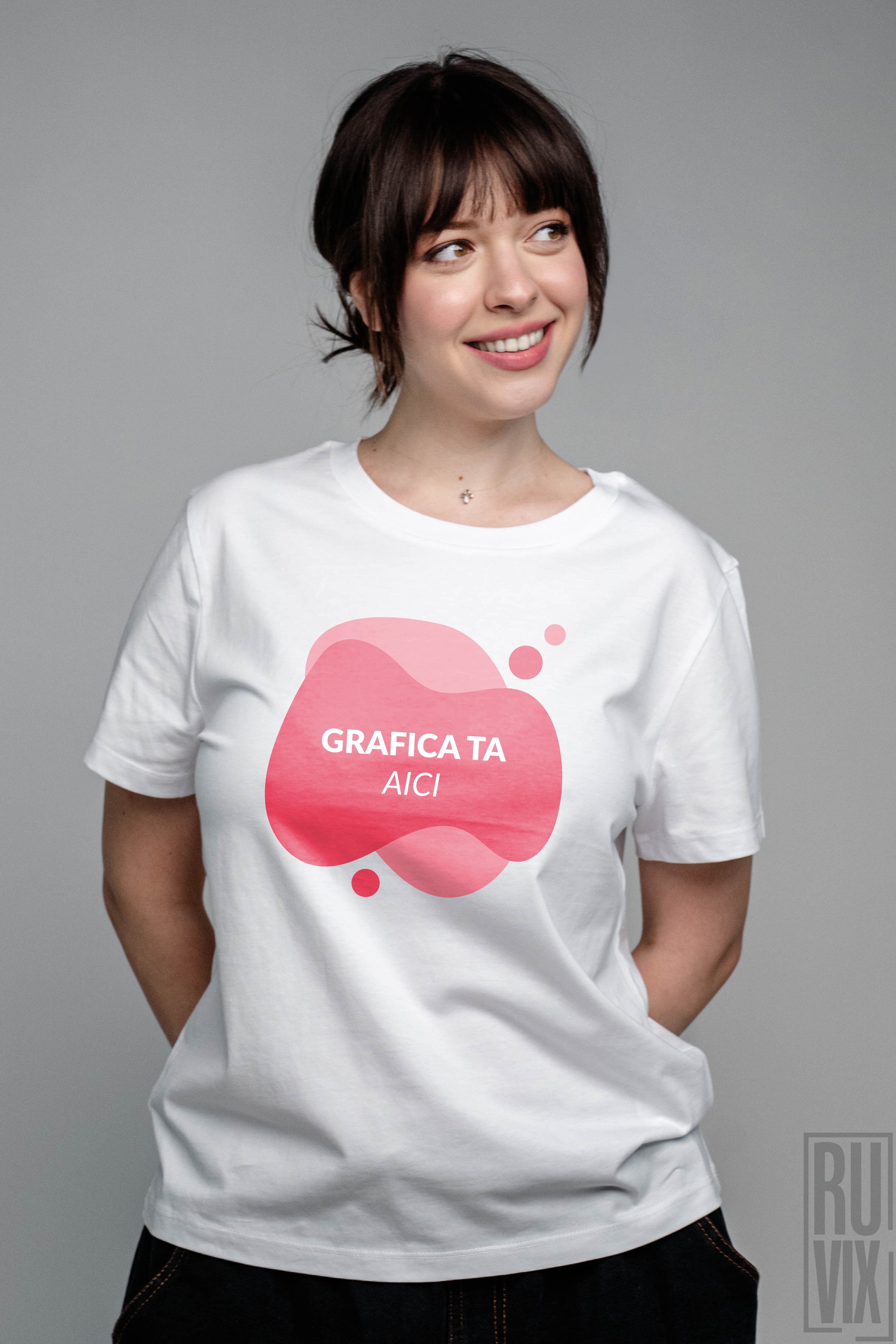 Tricouri personalizate, Tricou Personalizat Damă - 100% bumbac organic, ruvix.ro