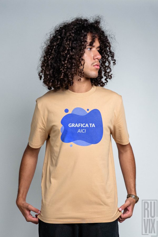 Tricouri personalizate, Tricou barbat personalizat - 100% bumbac organic, diverse culori, ruvix.ro