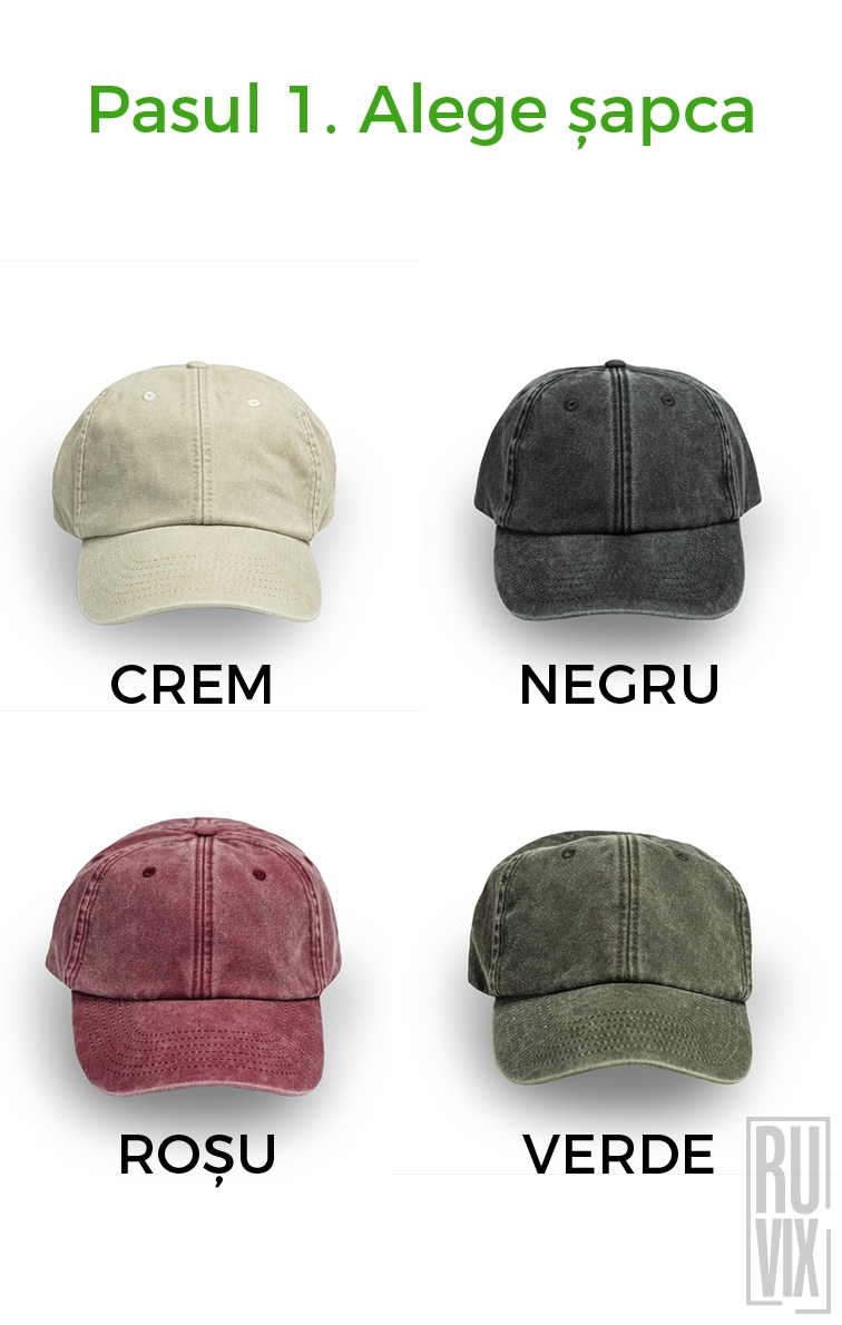 Șepci Personalizate, Șapcă premium, aspect vintage, personalizată prin broderie, ruvix.ro