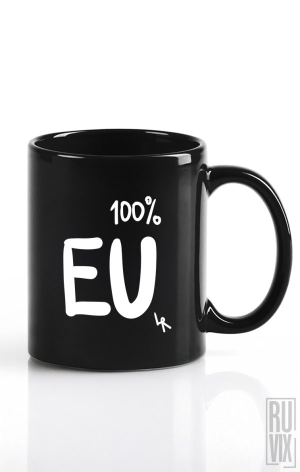 Cană neagră 100% EU, 1, ruvix.ro