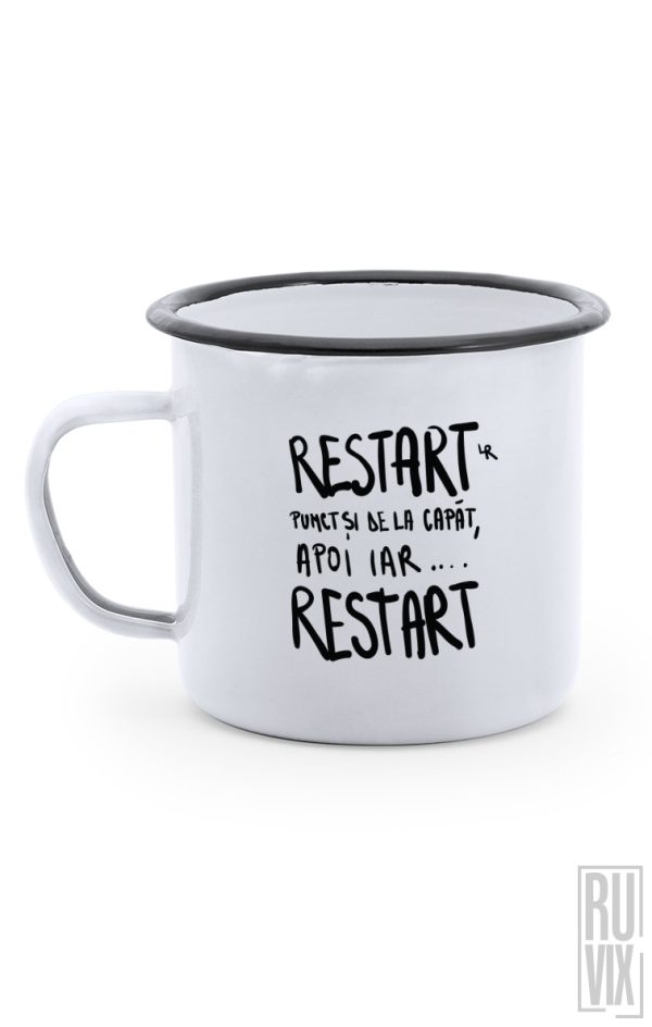 Laur_raboj_doodles, Cană metalică Restart Punct si de la capat, ruvix.ro