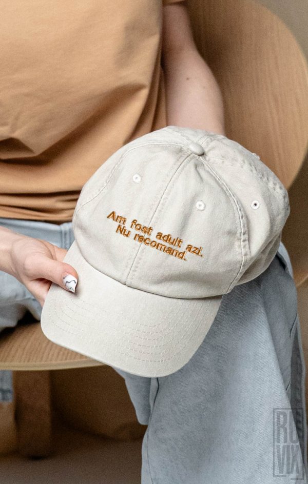 Șapcă brodată Am Fost Adult Azi Nu recomand – model urban vintage unisex, 2, ruvix.ro