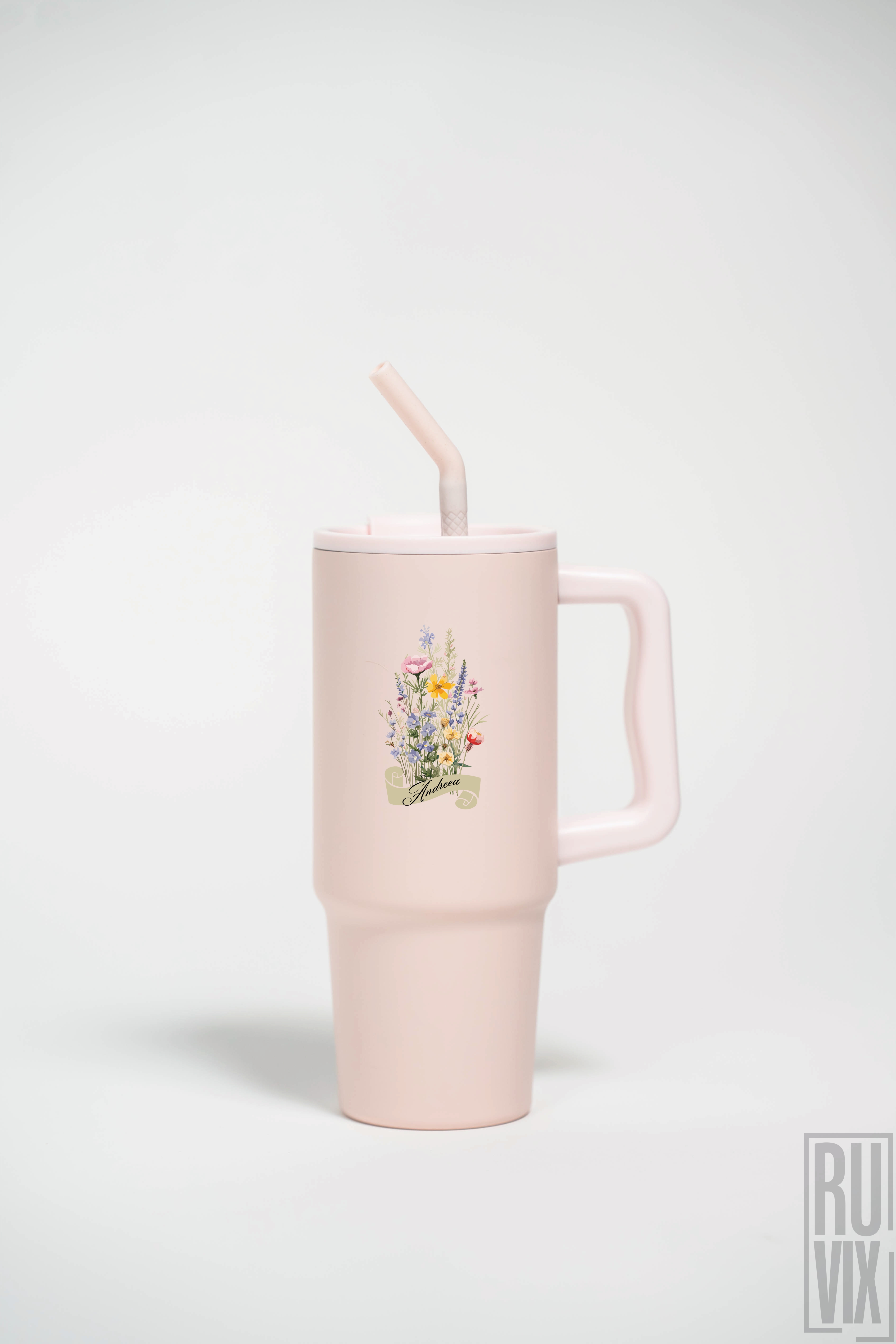 Cana termo premium 900ml , Flori de câmp - Cana termo premium, din inox reciclat 900ml – tumbler eco, ruvix.ro