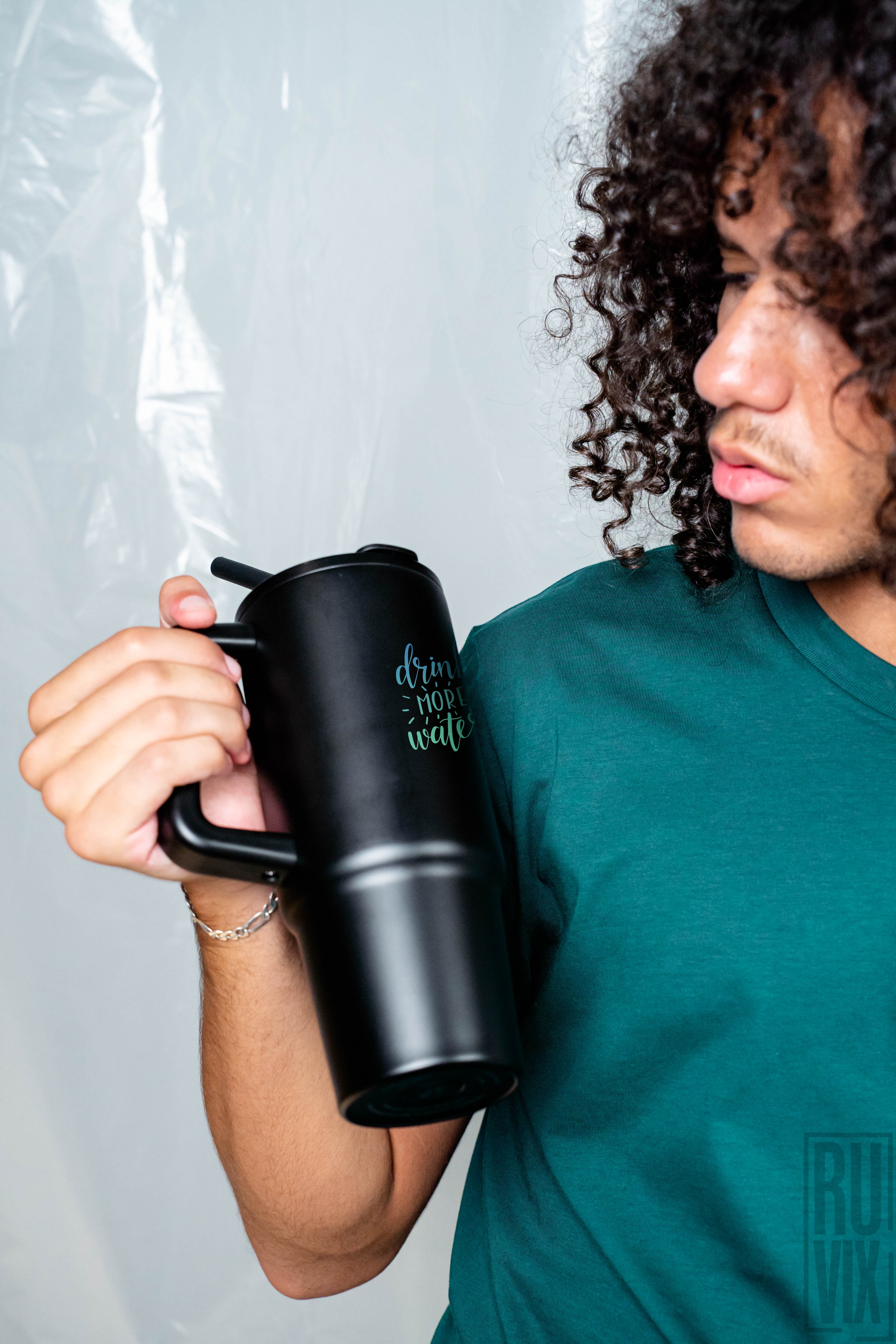 Cana termo premium 900ml , Drink More Water - Cana termo premium, din inox reciclat 900ml – tumbler eco, ruvix.ro