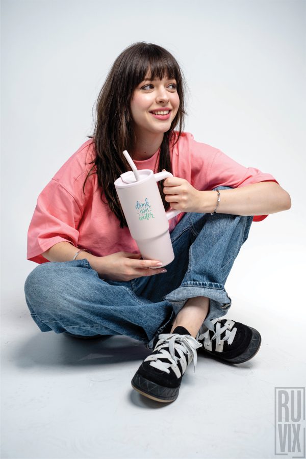 Căni și Termosuri, Drink More Water - Cana termo premium, din inox reciclat 900ml – tumbler eco, ruvix.ro
