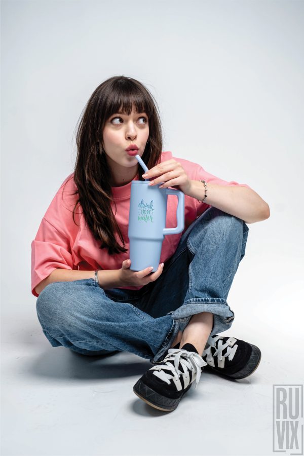Căni și Termosuri, Drink More Water - Cana termo premium, din inox reciclat 900ml – tumbler eco, ruvix.ro