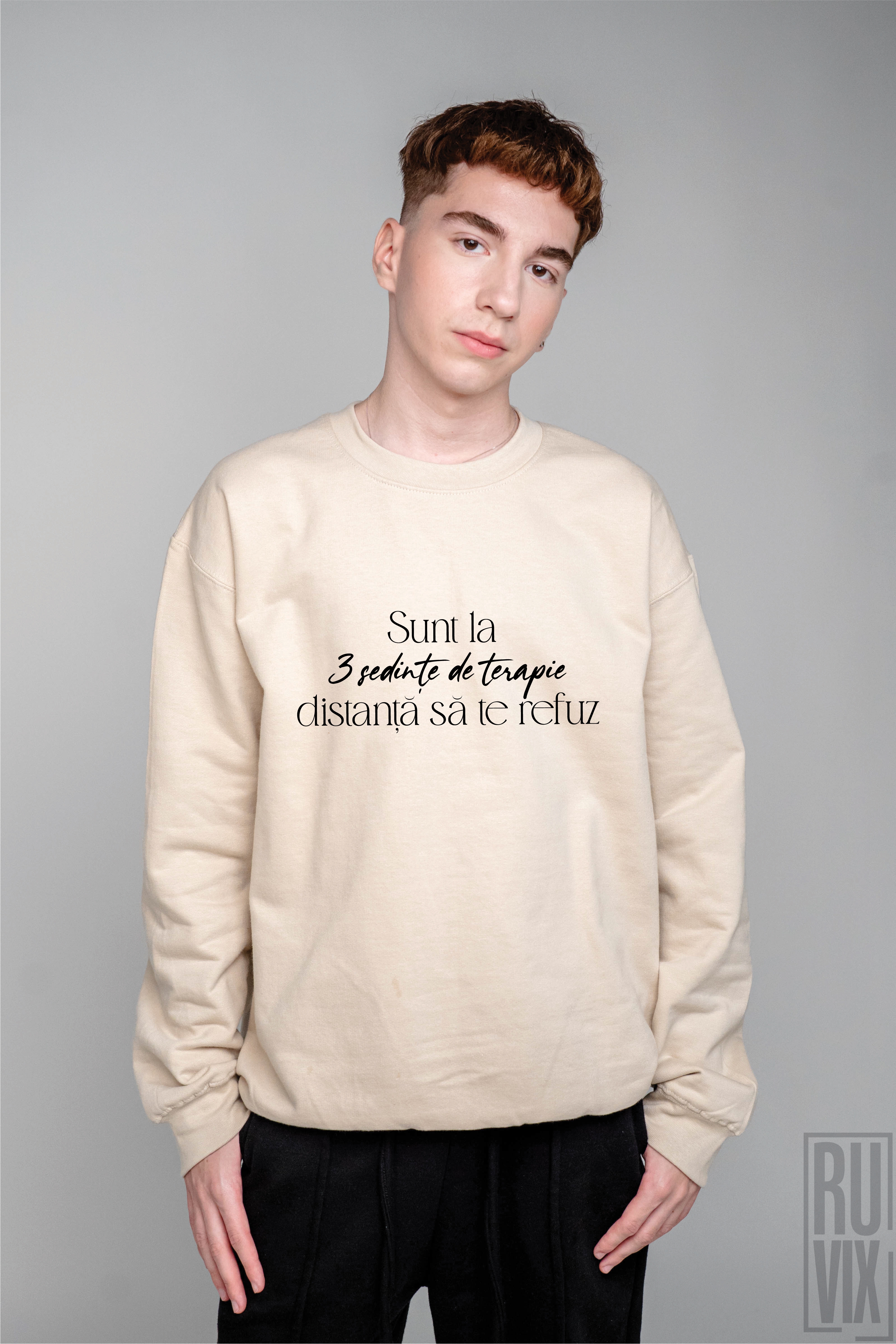 Bluze cu Mesaje, Bluză cu mesaj amuzant – „Trei ședințe de terapie”, ruvix.ro