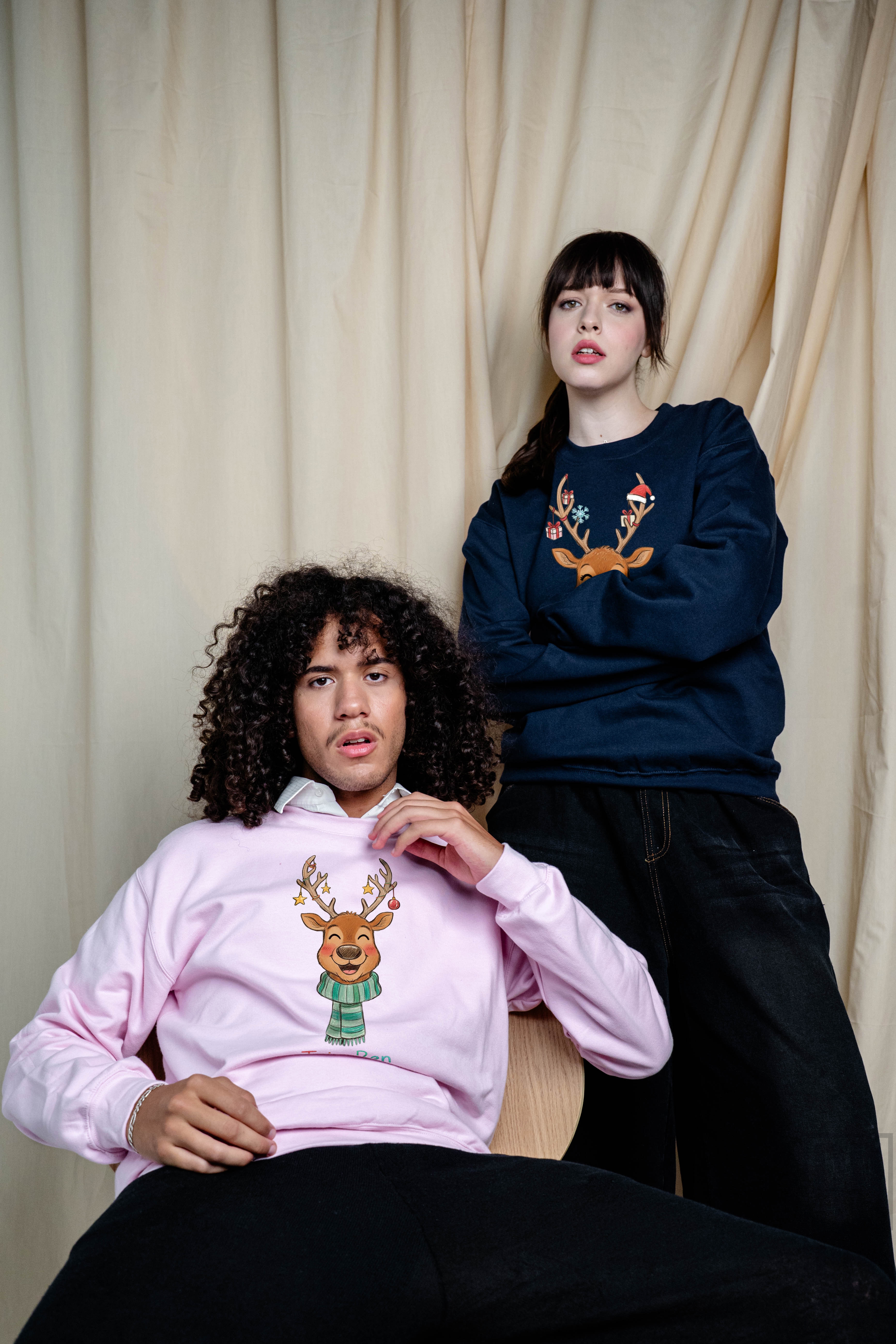 Cadouri de Crăciun, Set Bluze Tata Ren și Mama Ren, ruvix.ro