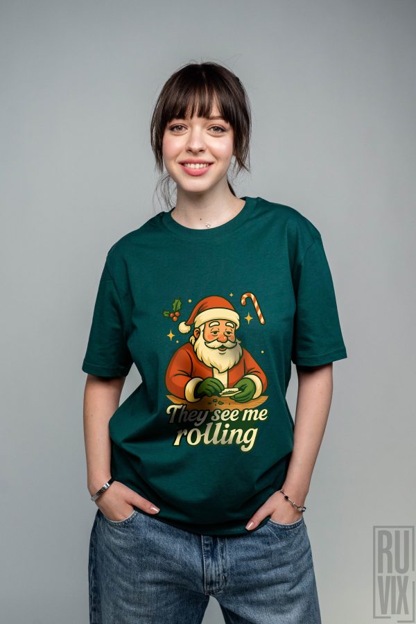 Cadouri de Crăciun, Tricou unisex They see me Rolling, ruvix.ro