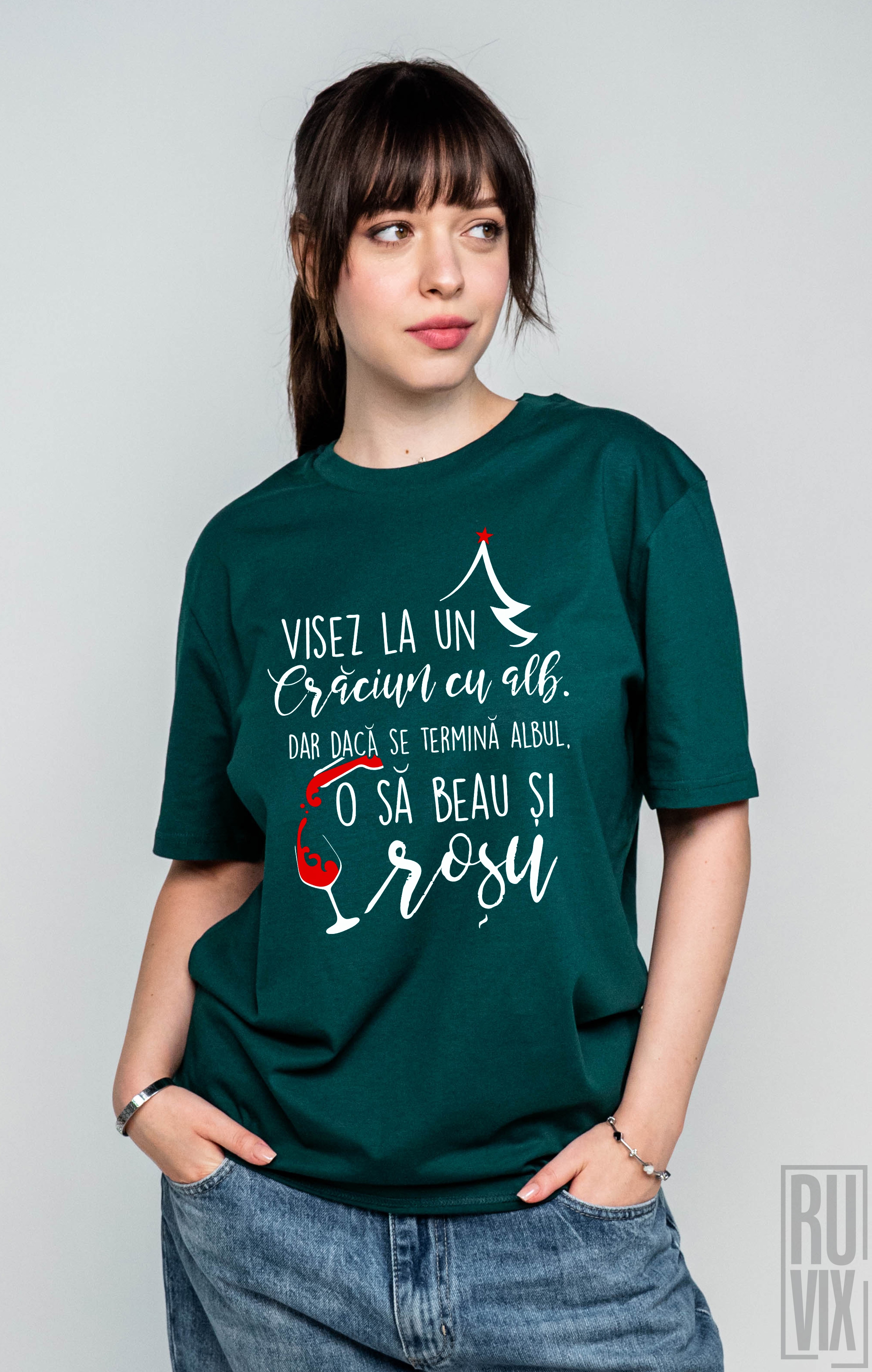 Cadouri de Crăciun, Tricou Crăciun cu Alb, ruvix.ro