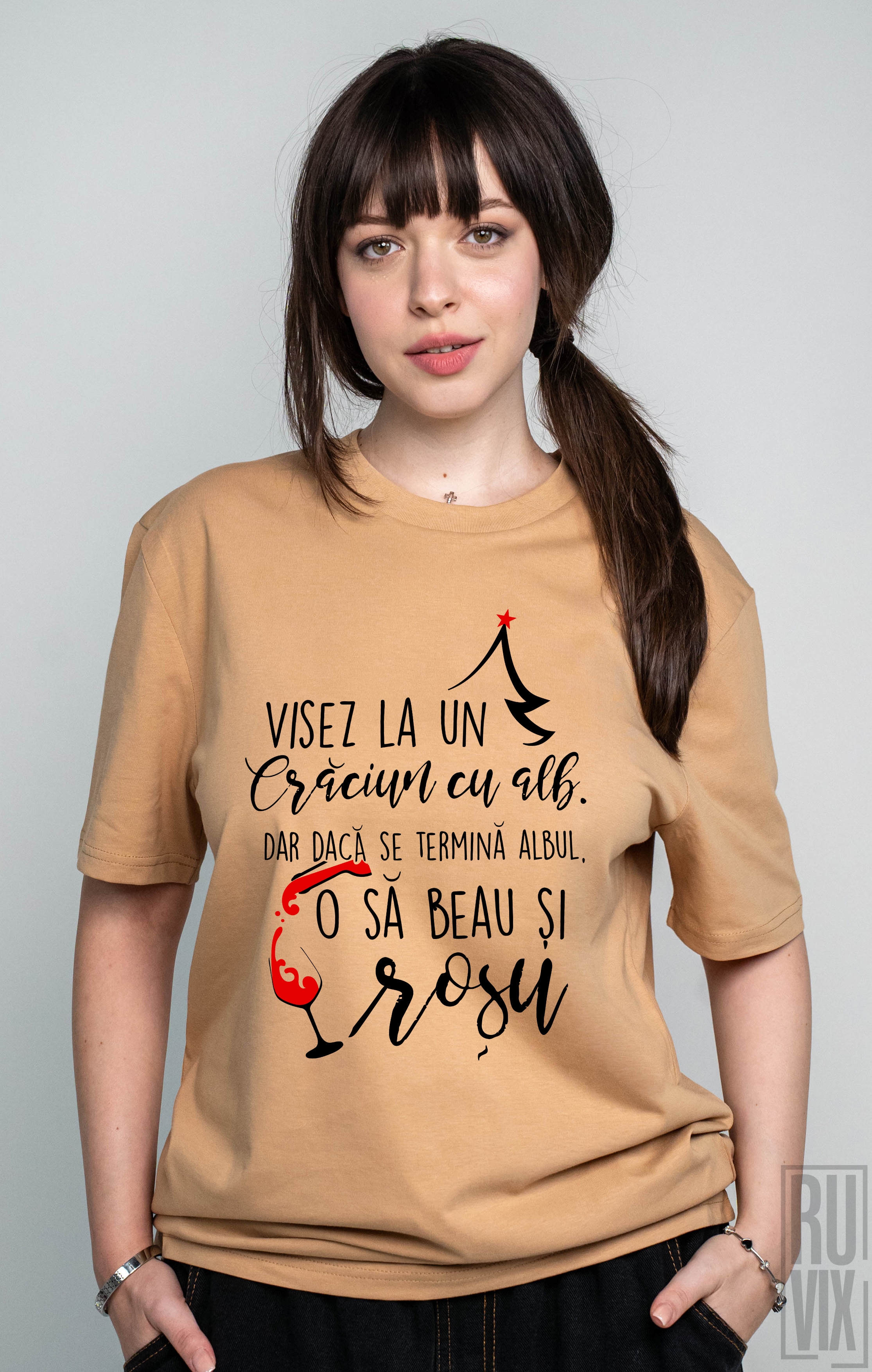 Cadouri de Crăciun, Tricou Crăciun cu Alb, ruvix.ro