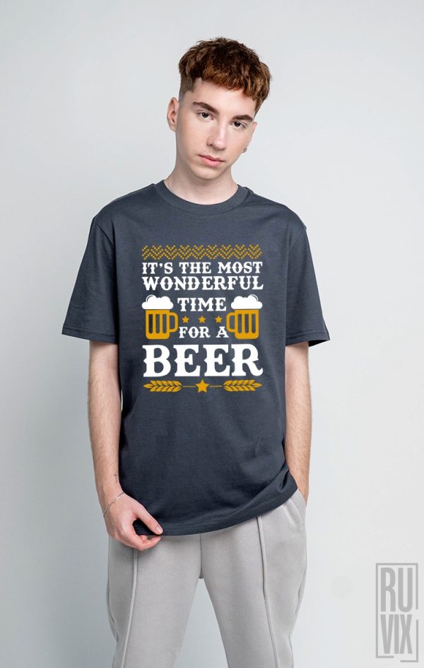 Cadouri de Crăciun, Tricou Wonderful Time for a Beer, ruvix.ro