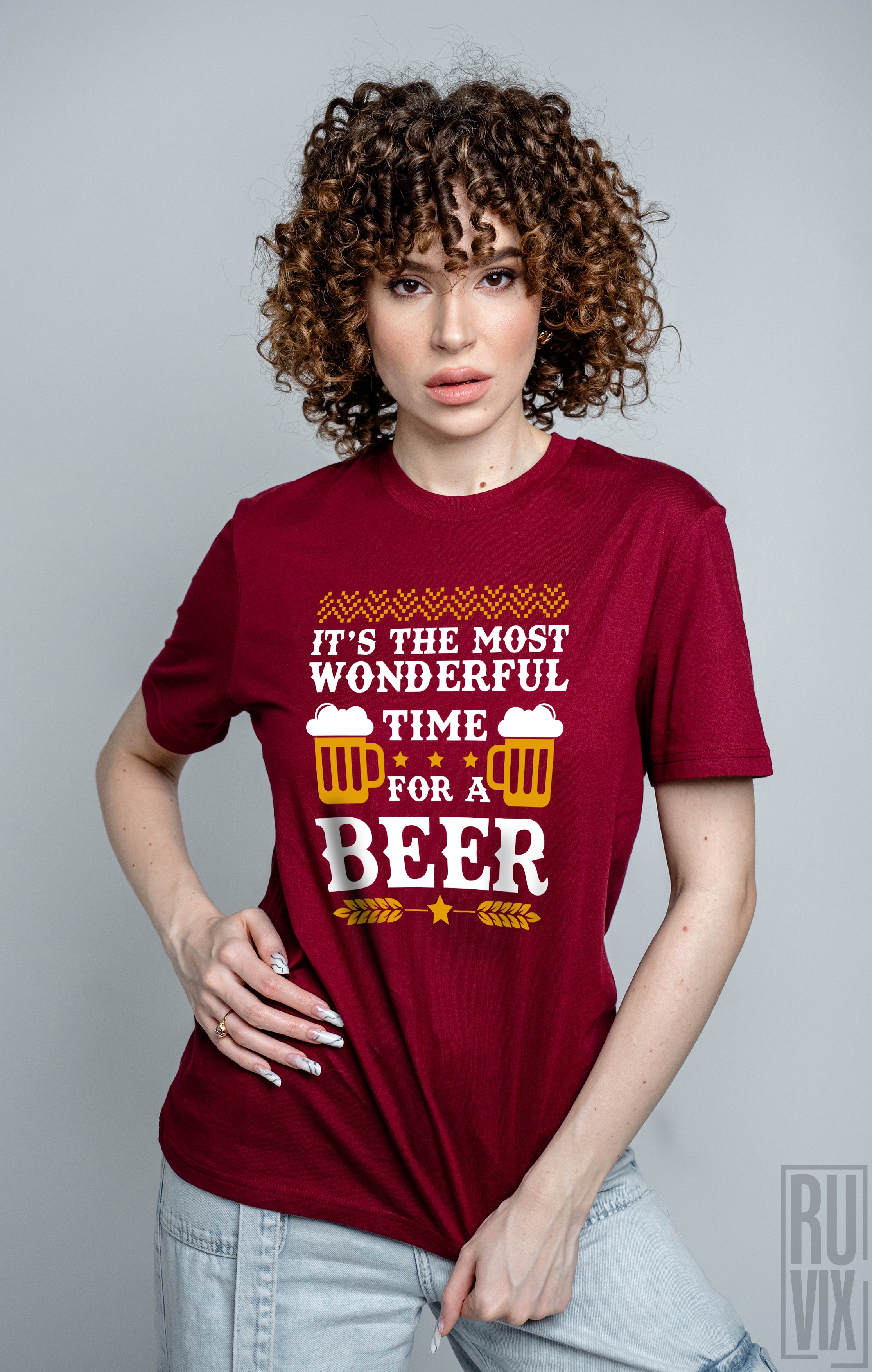 Cadouri de Crăciun, Tricou Wonderful Time for a Beer, ruvix.ro