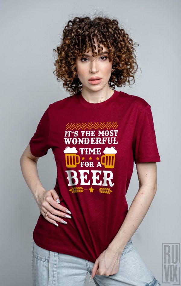 Cadouri de Crăciun, Tricou Wonderful Time for a Beer, ruvix.ro