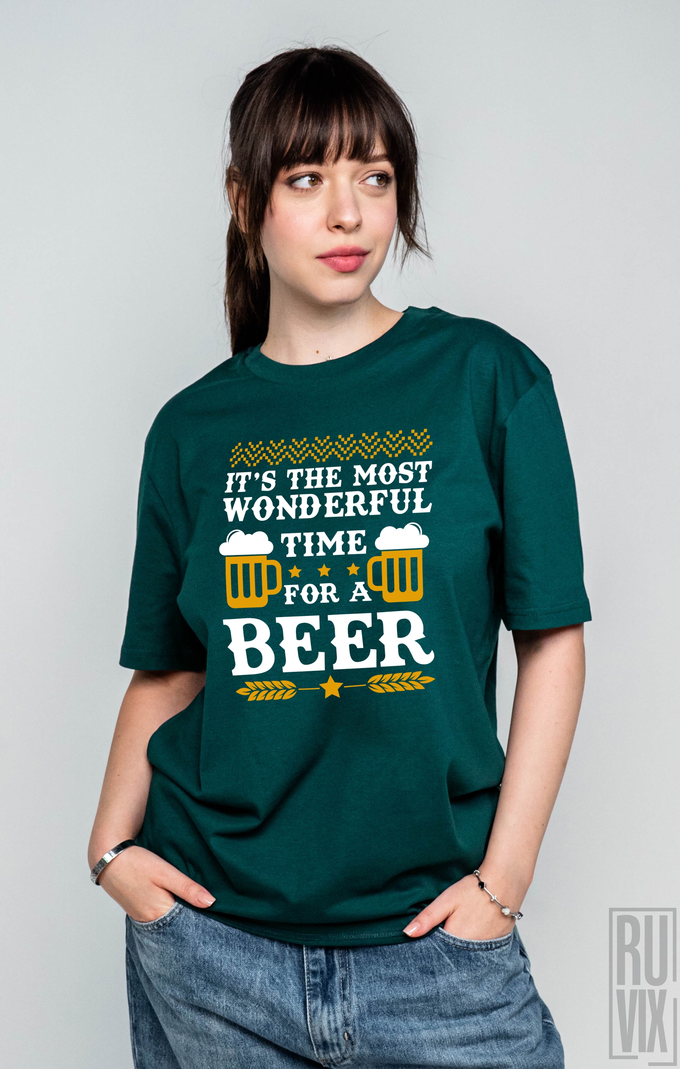 Cadouri de Crăciun, Tricou Wonderful Time for a Beer, ruvix.ro