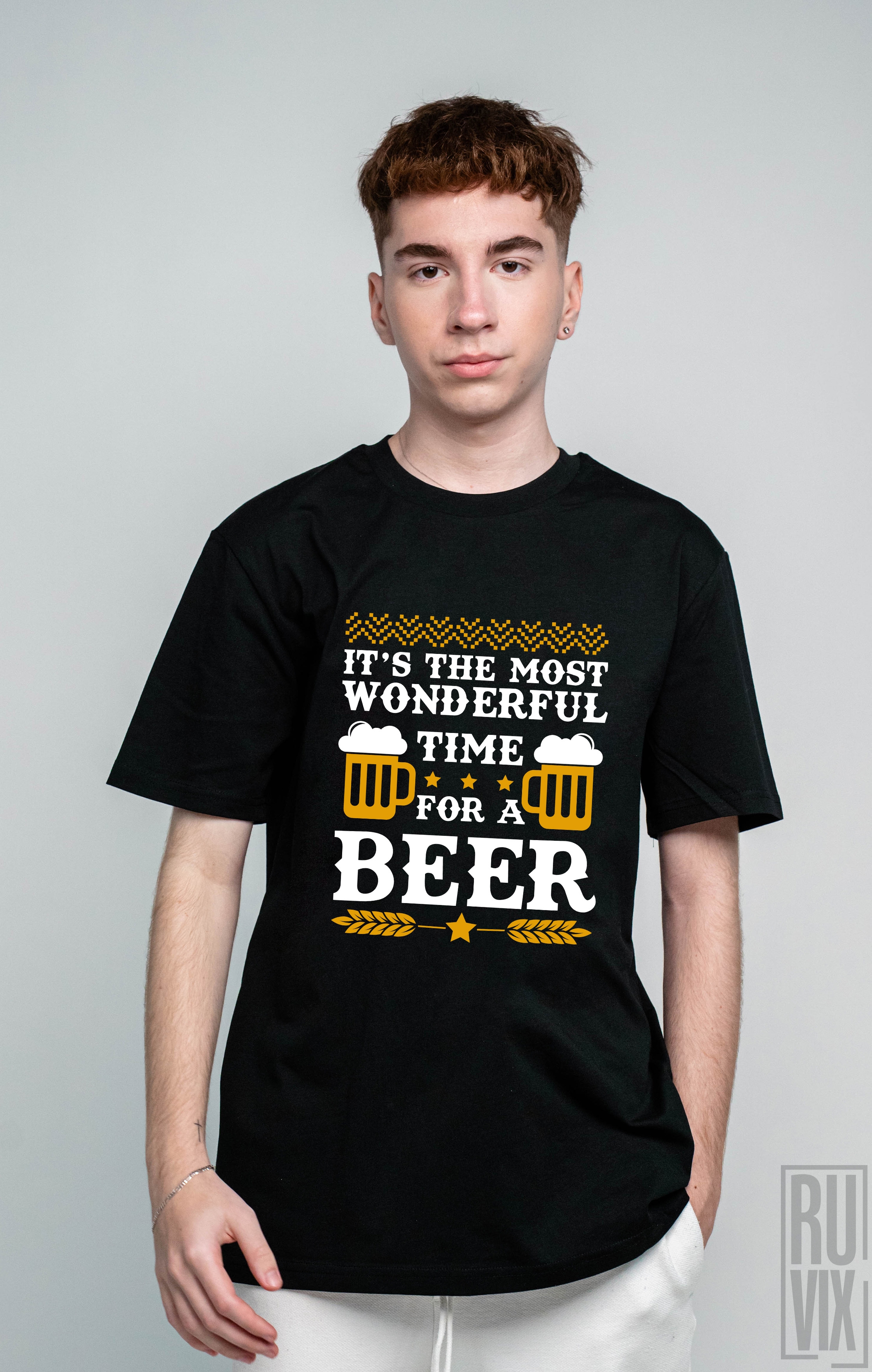 Cadouri de Crăciun, Tricou Wonderful Time for a Beer, ruvix.ro