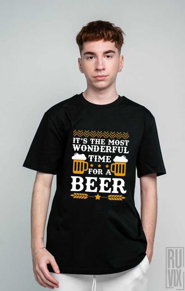 Cadouri de Crăciun, Tricou Wonderful Time for a Beer, ruvix.ro