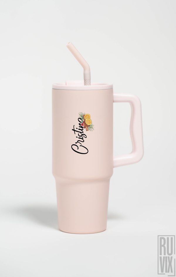 Căni și Termosuri, Cinnamon and Orange - Cana termo premium, din inox reciclat 900ml – tumbler eco, ruvix.ro