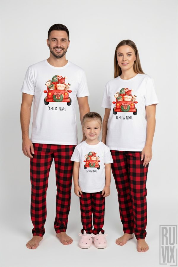 SET PIJAMALE FAMILIE - Mașină de Crăciun, 2, ruvix.ro