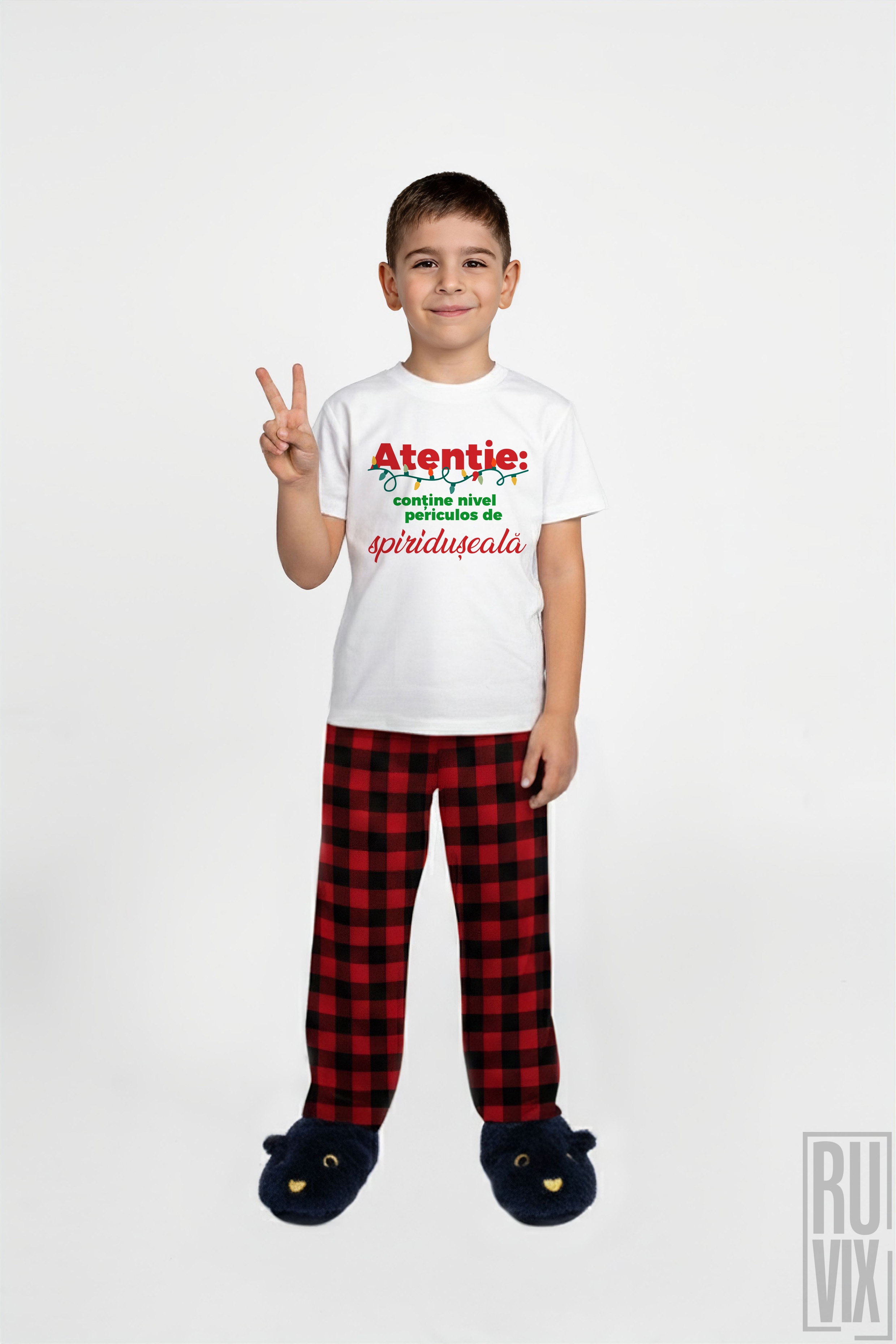 Pijamale de Crăciun, Pijama Copii - Spiridușeală, ruvix.ro
