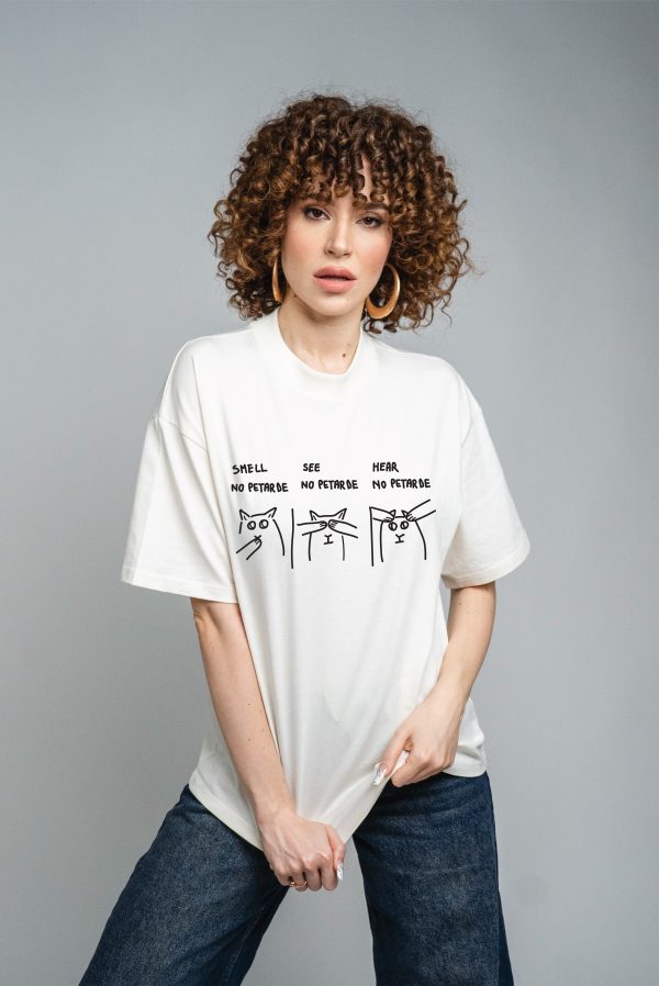 Laur_raboj_doodles, Tricou oversized Petarde, bumbac organic, ruvix.ro