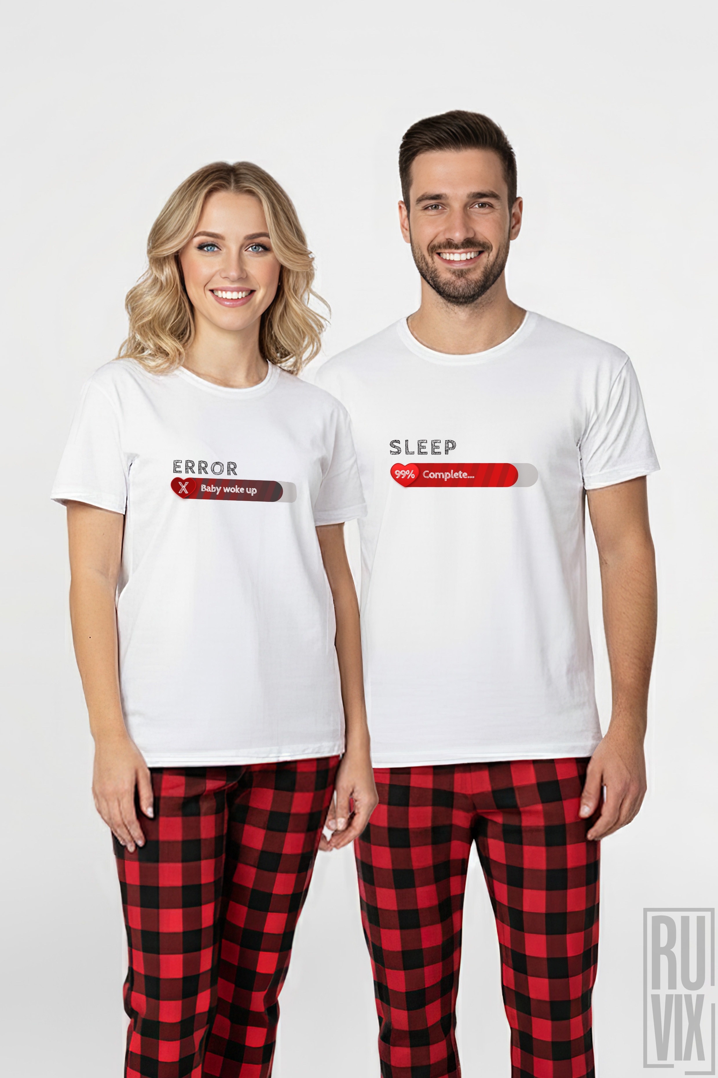 Pijamale de Cuplu, SET Pijamale Cuplu - Sleep Error, ruvix.ro