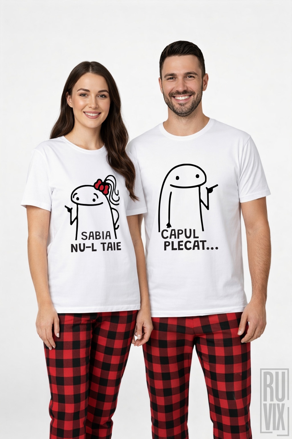 Pijamale de Cuplu, SET Pijamale Cuplu - Capul Plecat, ruvix.ro