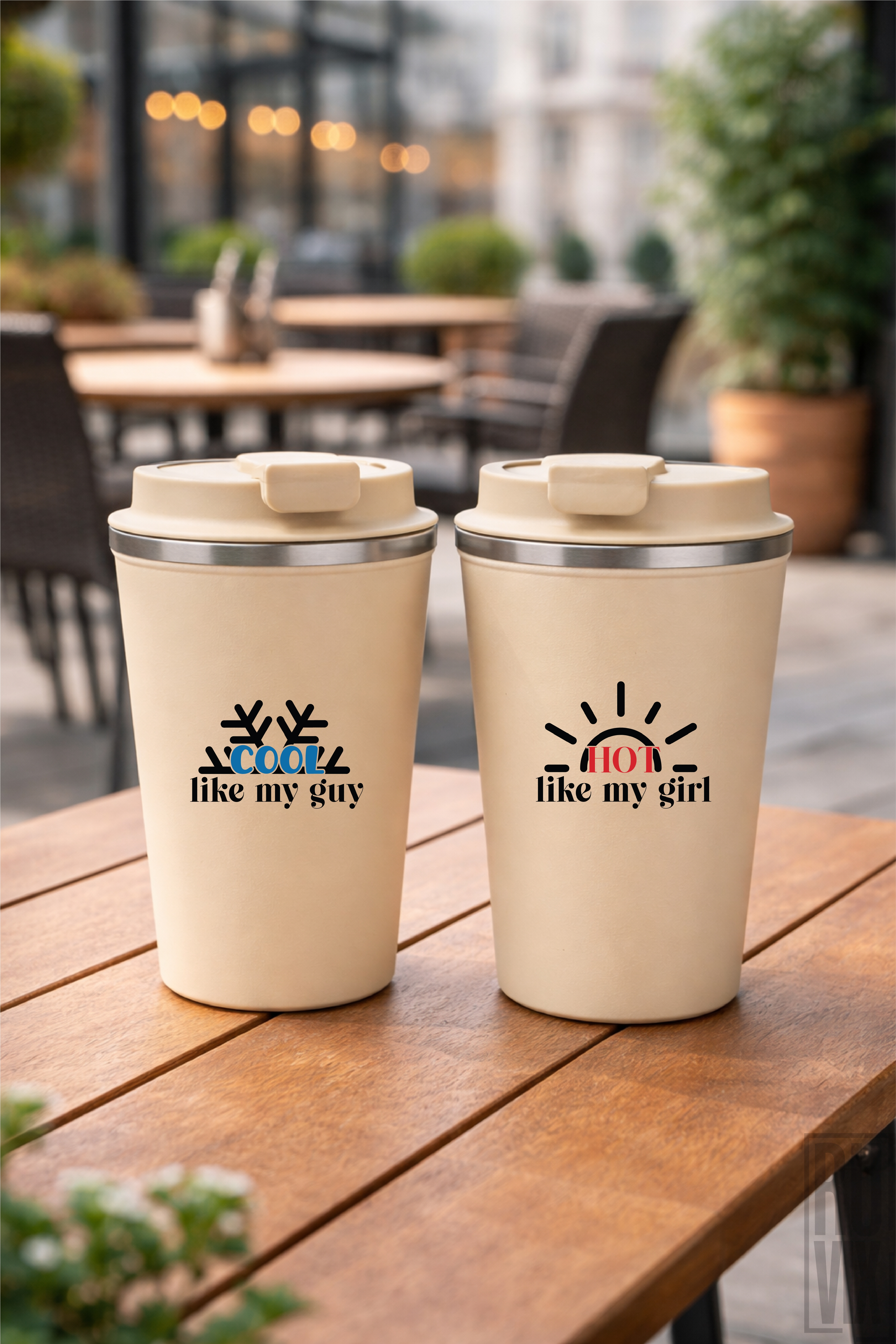 Căni de cuplu, Hot and Cool - Set termosuri de Cafea, ruvix.ro