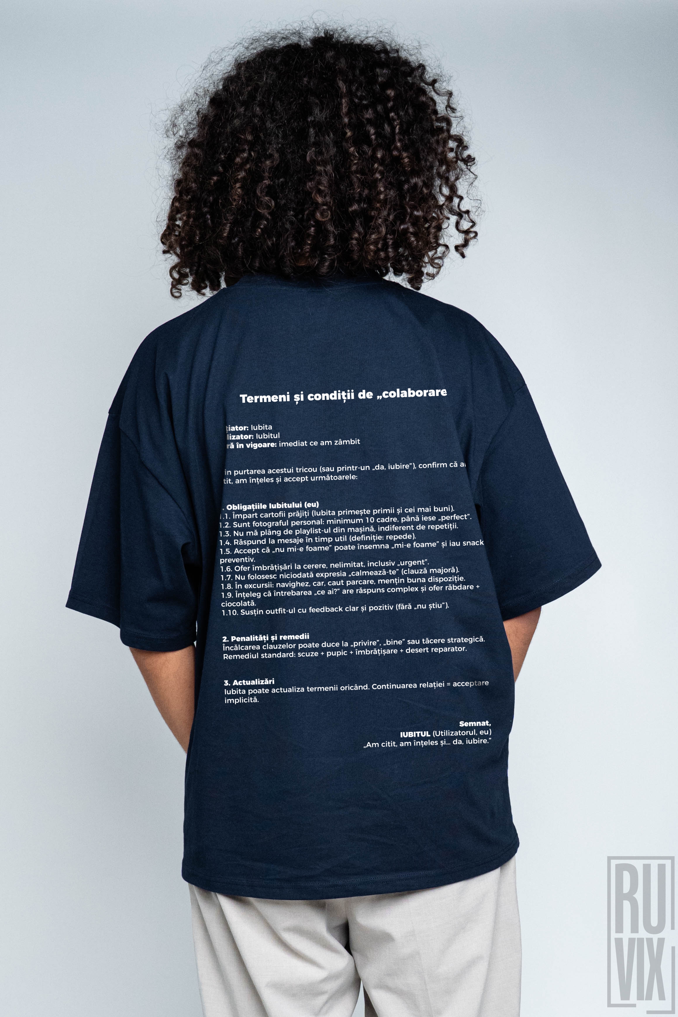 Tricouri pentru Cupluri, IUBIT Termeni și condiții - Tricou Oversized, ruvix.ro