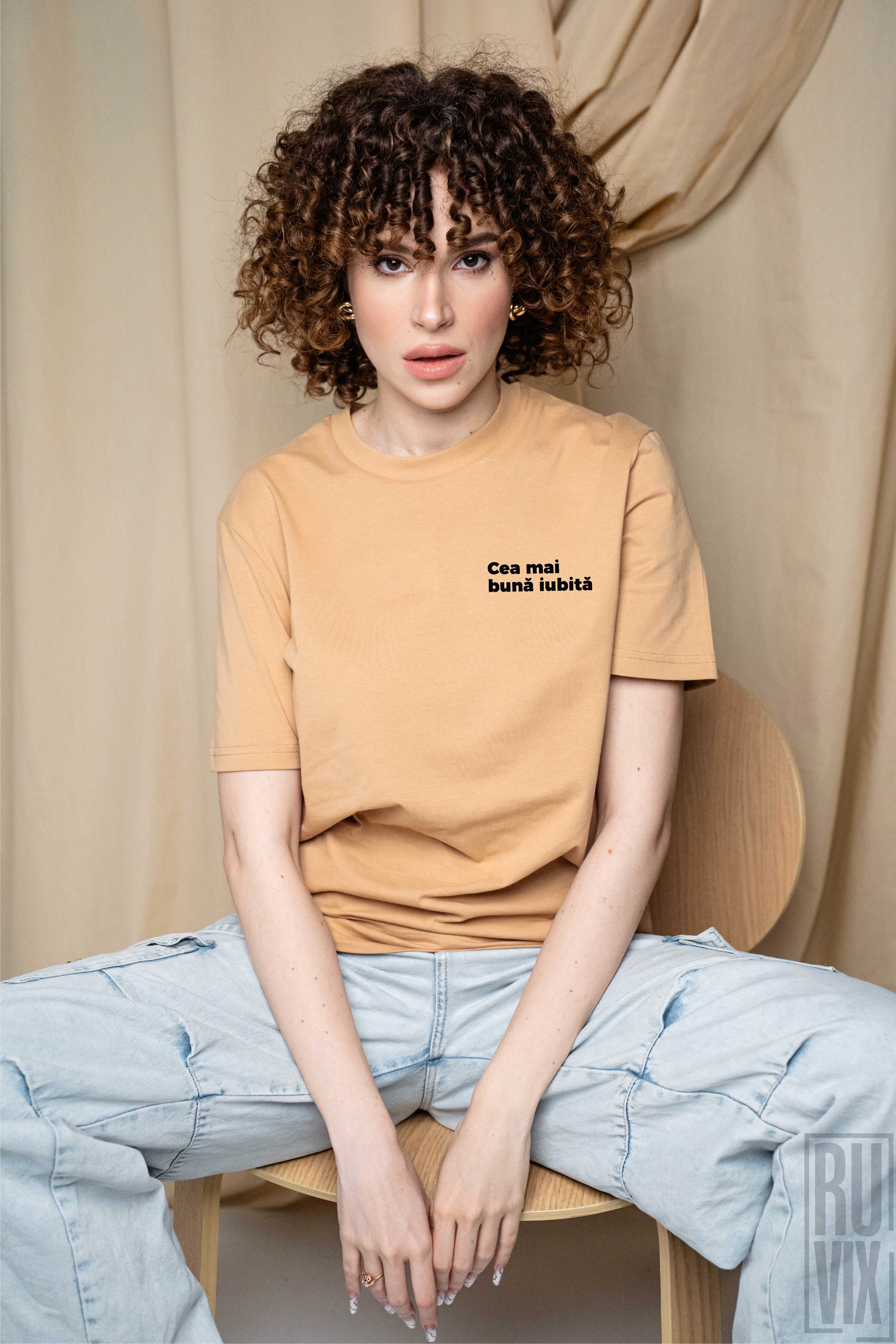 Tricouri pentru Cupluri, Cea mai bună iubită - Tricou 100% bumbac organic, ruvix.ro