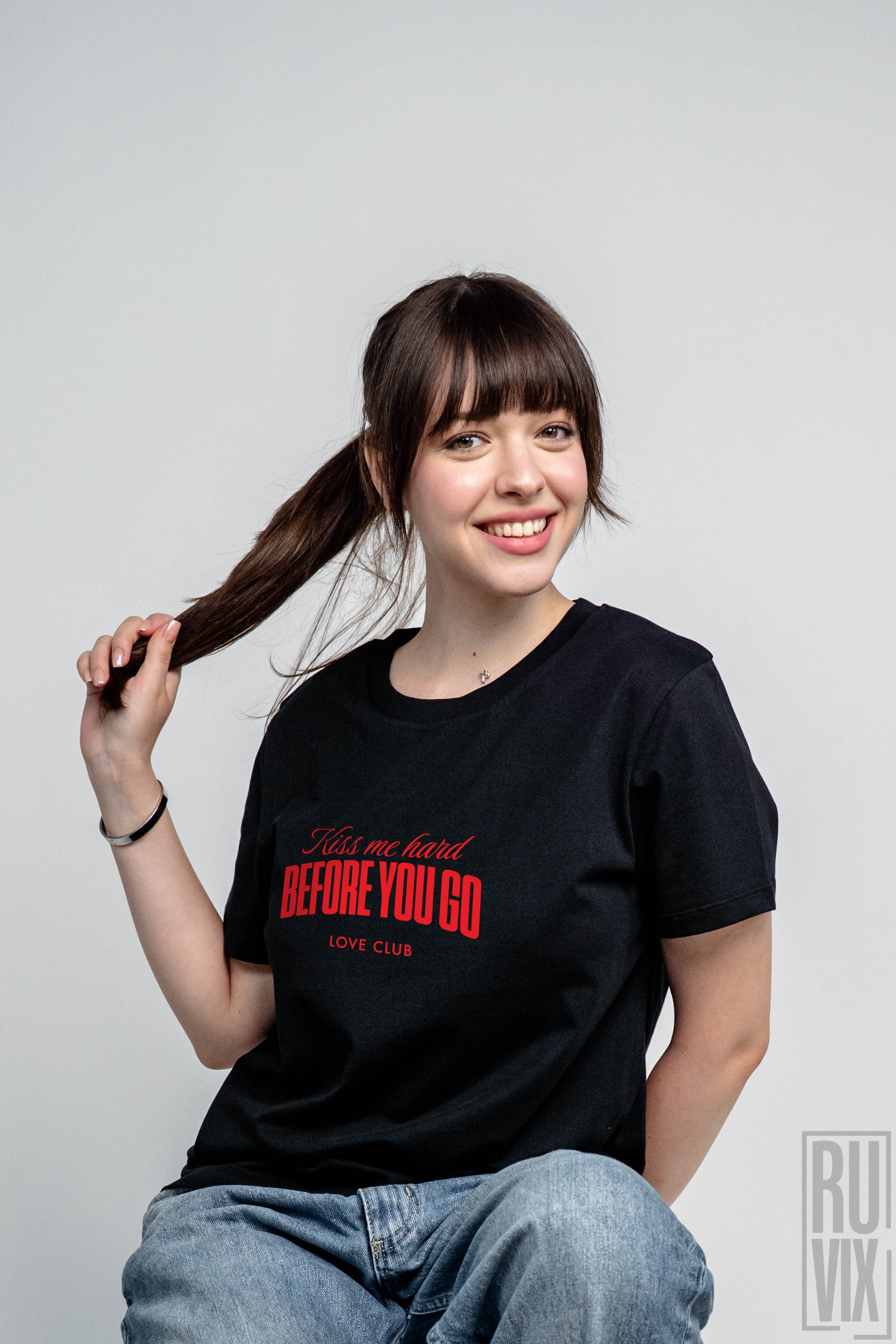 Tricouri pentru Cupluri, Kiss me hard - Tricou 100% bumbac organic, ruvix.ro