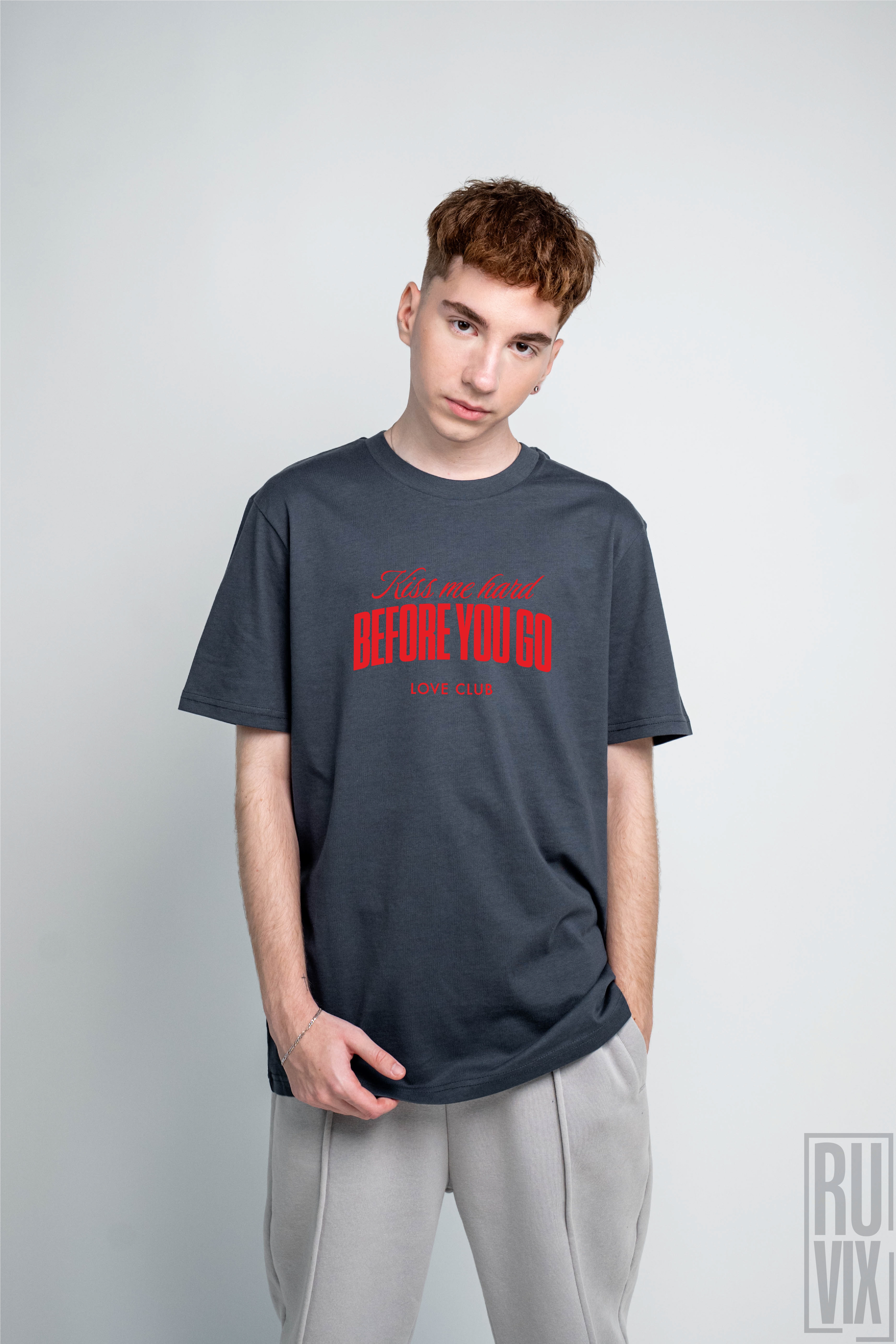 Tricouri pentru Cupluri, Kiss me hard - Tricou 100% bumbac organic, ruvix.ro