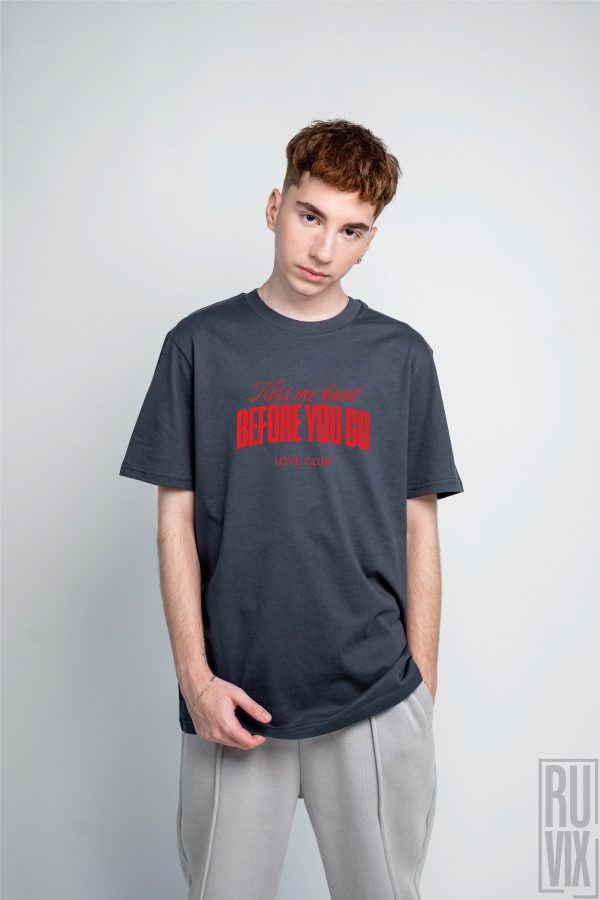 Cadouri de Valentine's Day, Kiss me hard - Tricou 100% bumbac organic, ruvix.ro