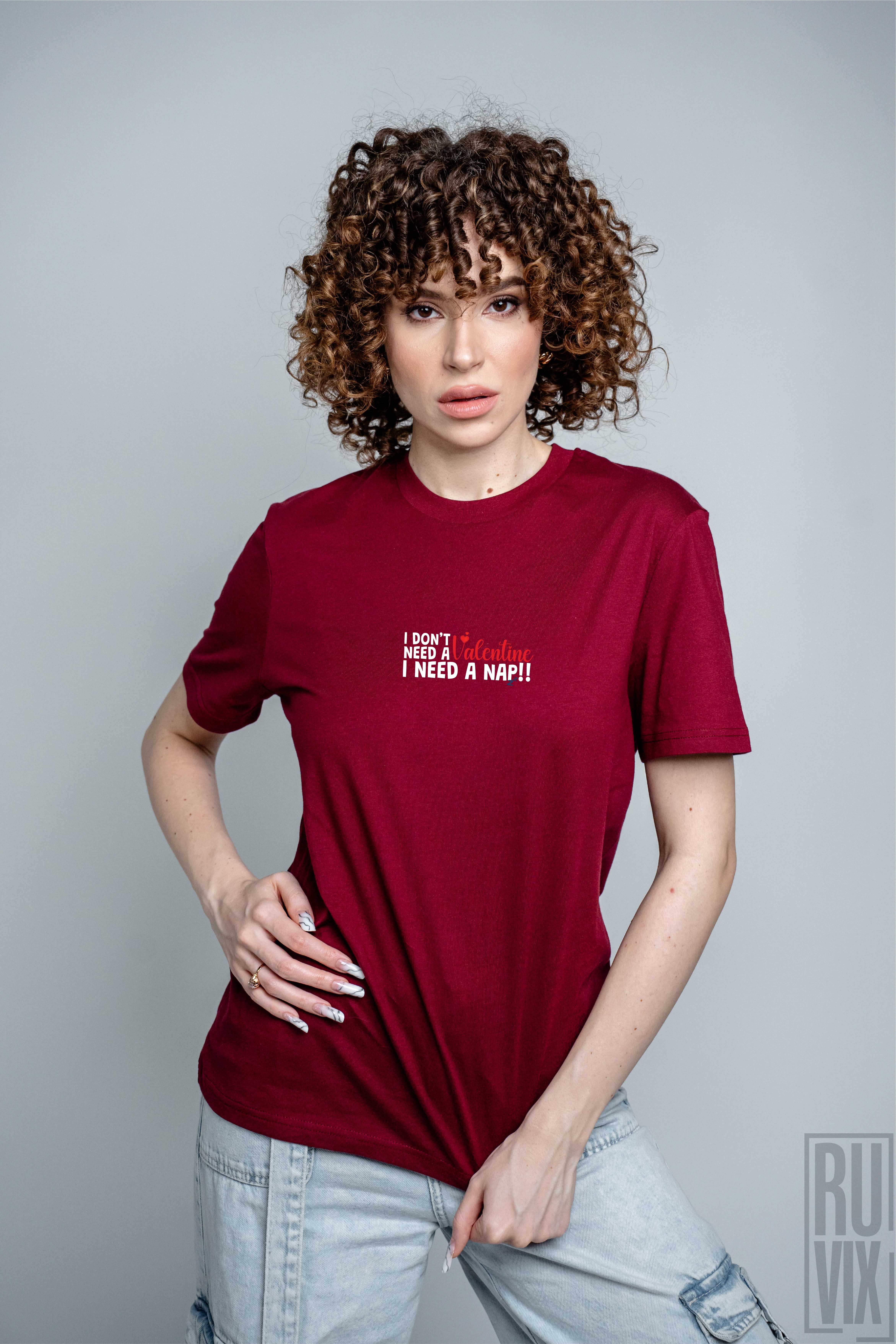Tricouri pentru Cupluri, No Valentine - Tricou 100% bumbac organic, ruvix.ro