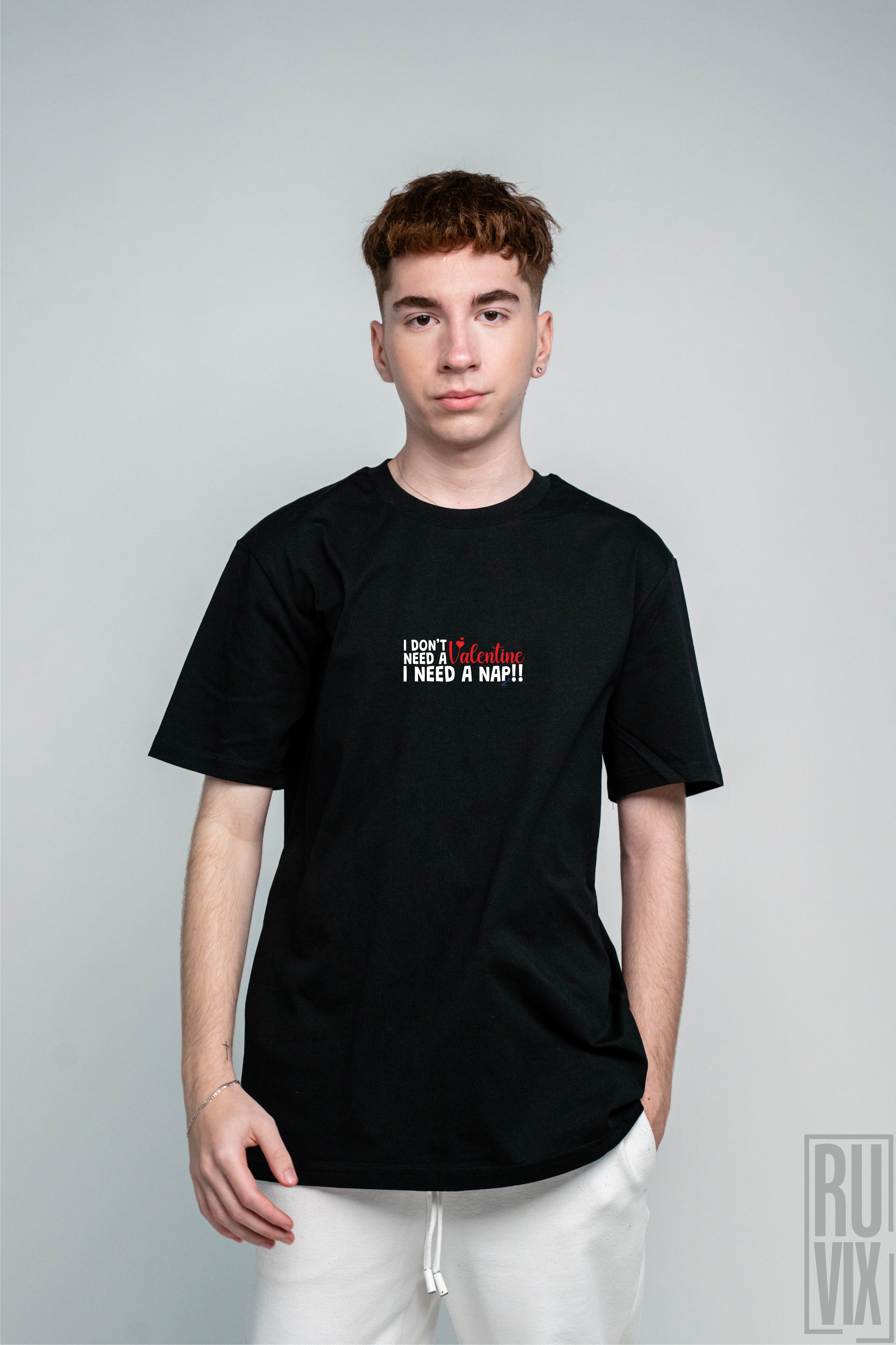 Tricouri pentru Cupluri, No Valentine - Tricou 100% bumbac organic, ruvix.ro