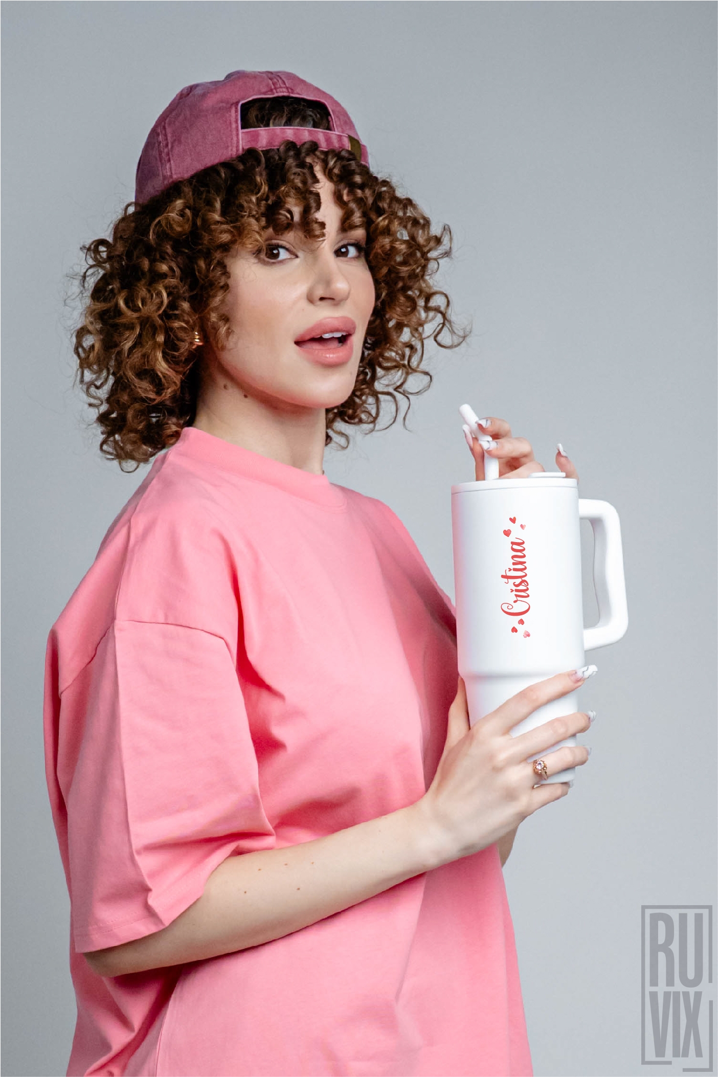 Căni de cuplu, Lovely Name - Cana termo premium, din inox reciclat 900ml – tumbler eco, ruvix.ro