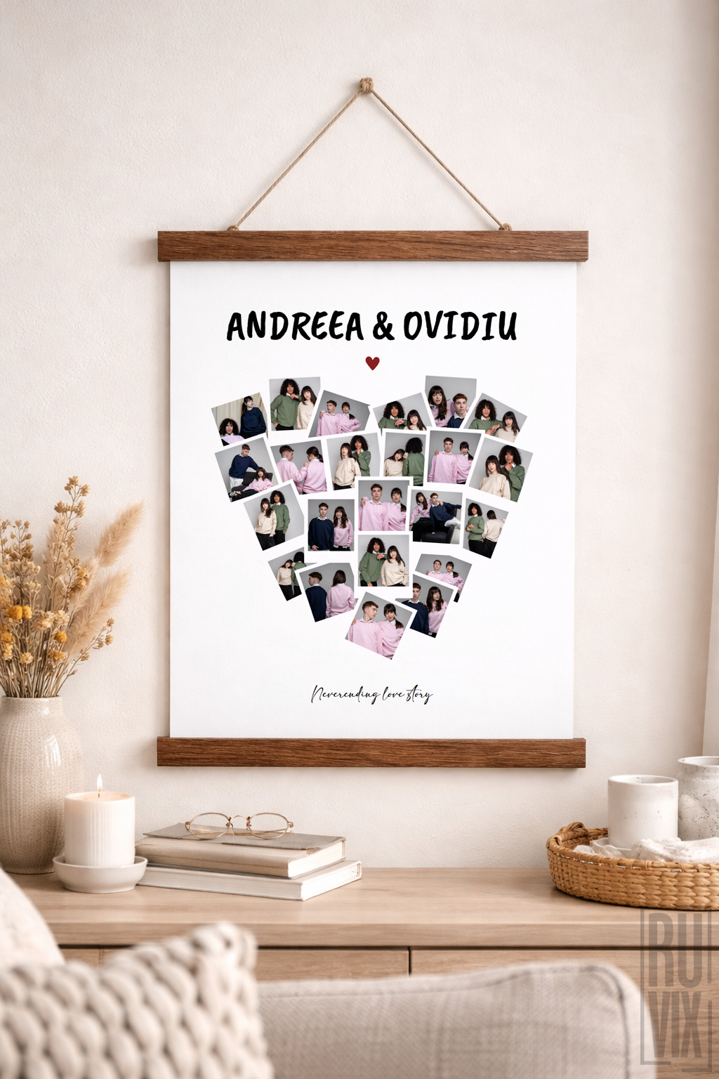 Heart Polaroids - Poster personalizat 