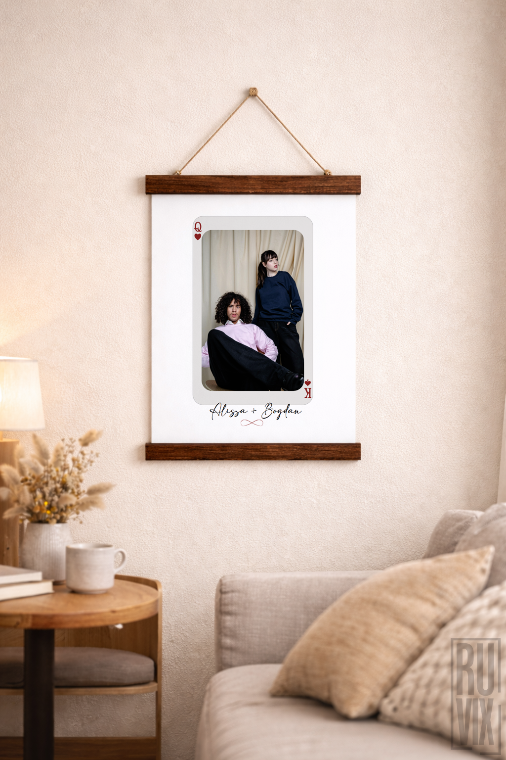 Tablouri pentru cupluri, King și Queen - Tablou de cuplu personalizat cu poza voastră, ruvix.ro