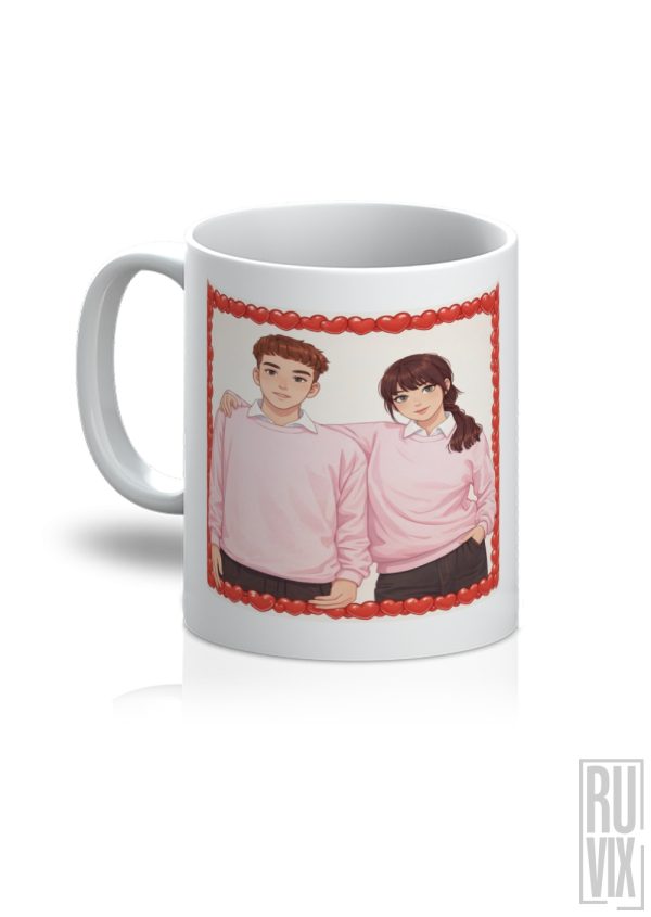 Căni și termosuri personalizate, Cană personalizată LOVE Couple din poza ta – upload poză + editare AI, ruvix.ro