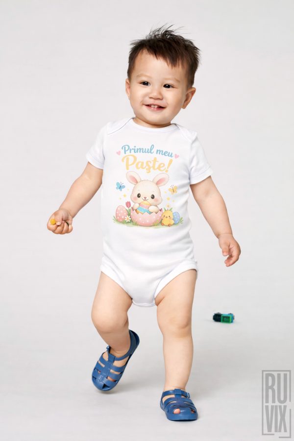 Familie, Body Primul meu Paște - bumbac organic, ruvix.ro
