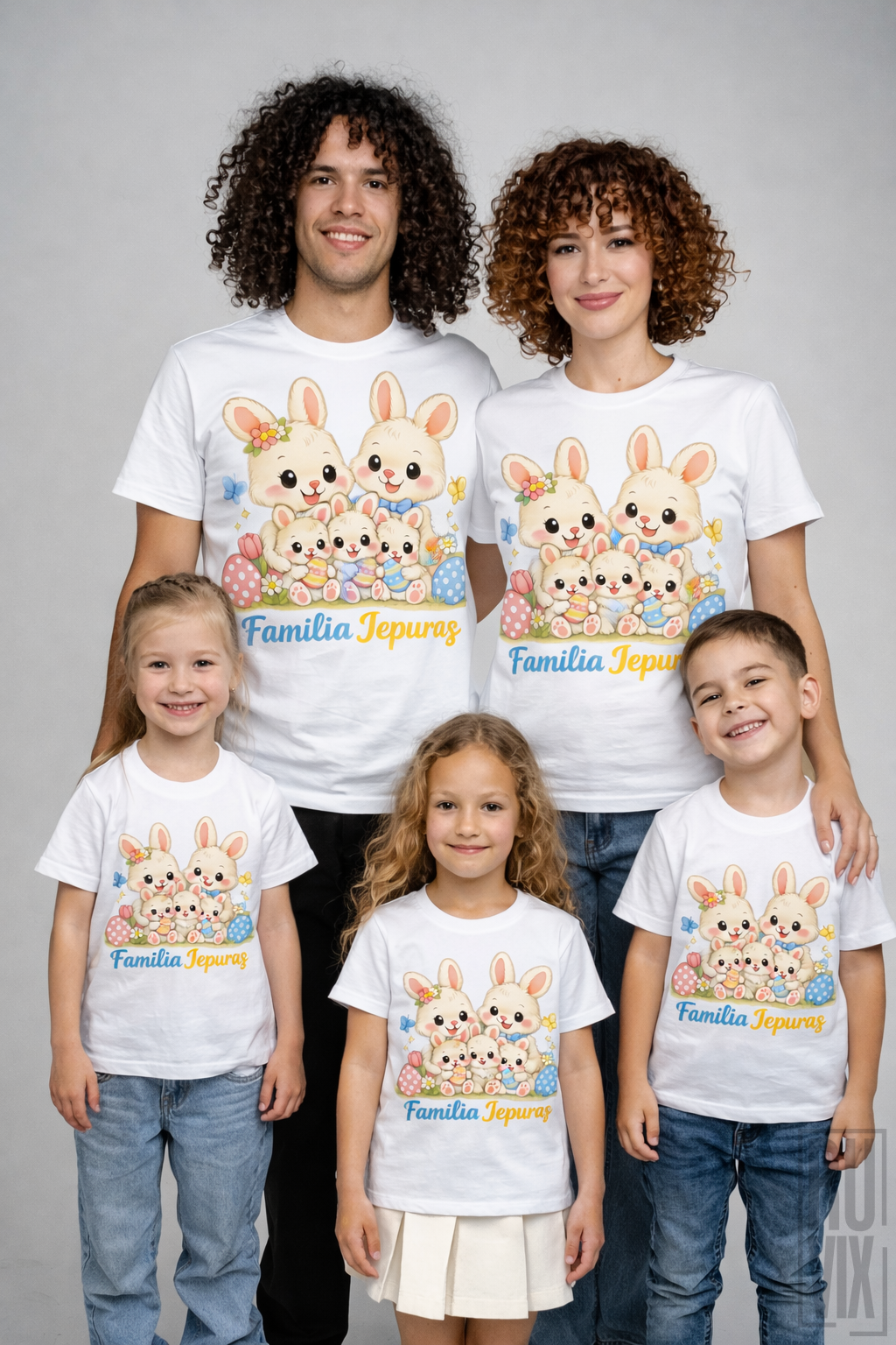 Tricouri, SET Tricouri Familia Iepuraș - 3 copii, ruvix.ro