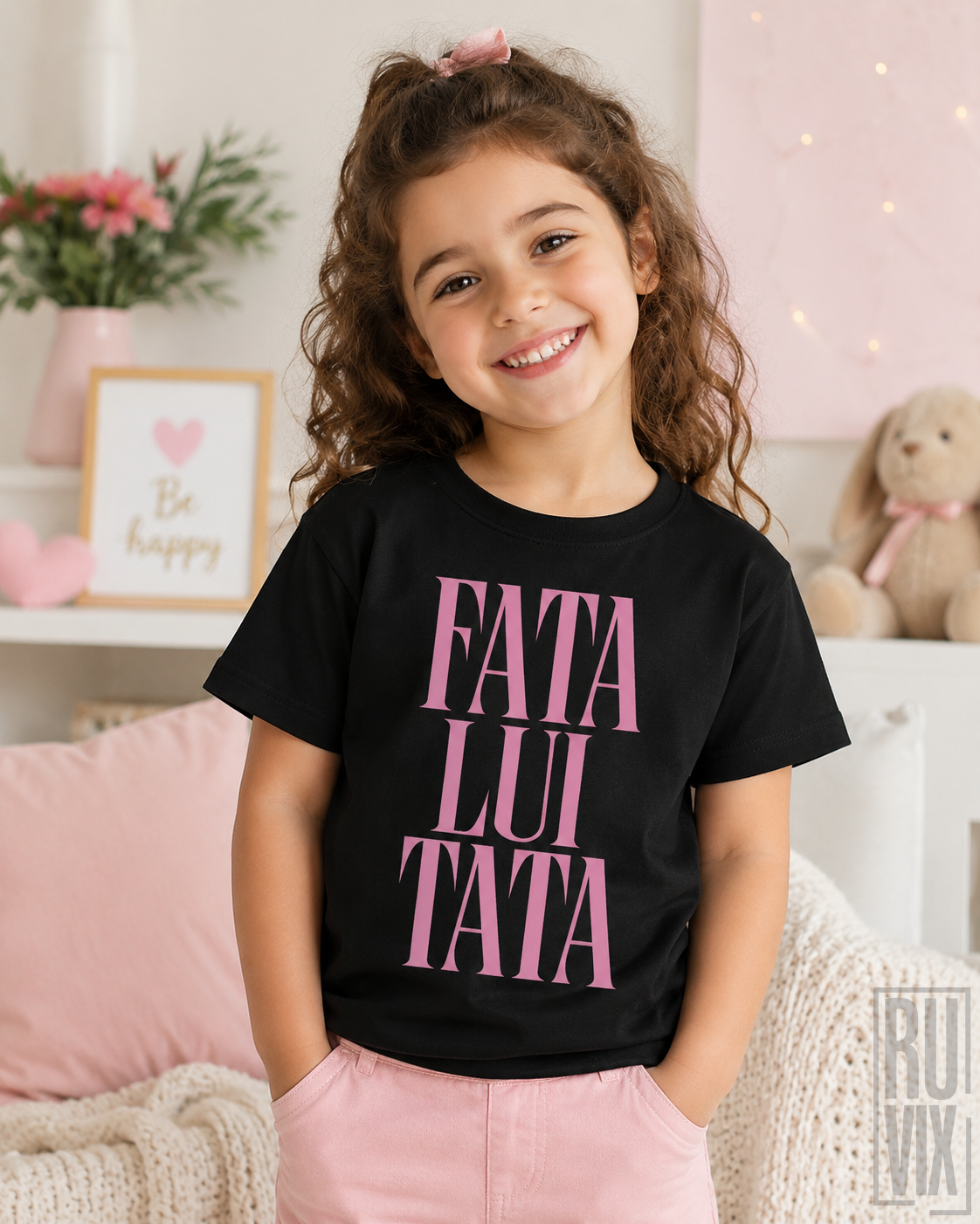 Tricou Copii "Fata lu Tata" | Bumbac Organic, 2, ruvix.ro