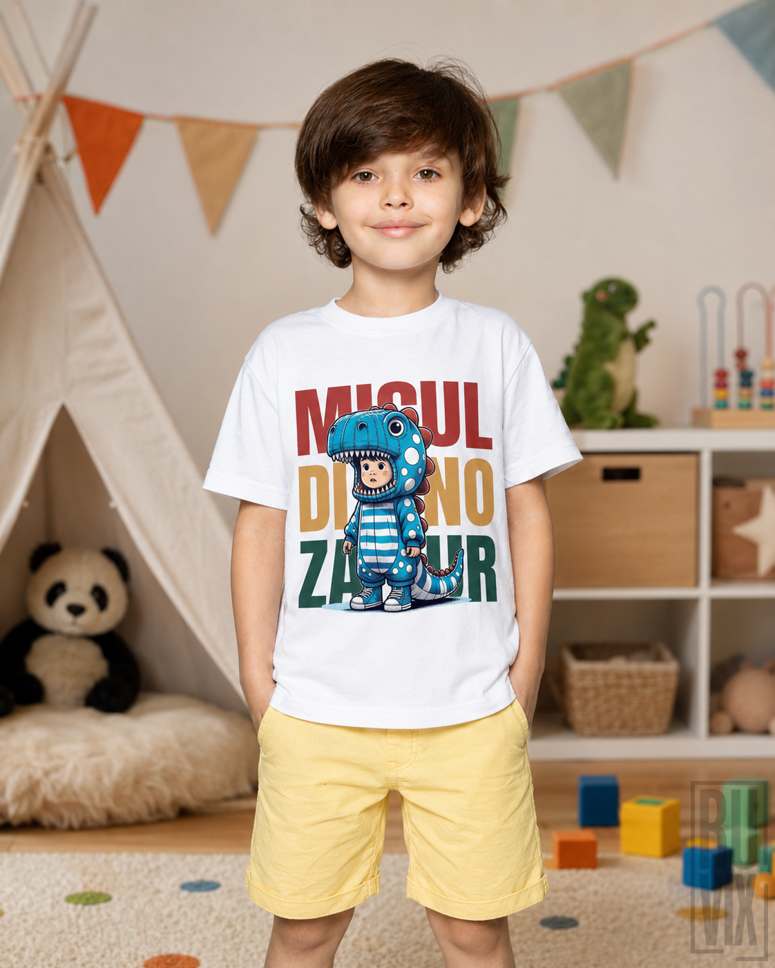 Tricou Copii "Micul Dinozaur" | Bumbac Organic, 1, ruvix.ro