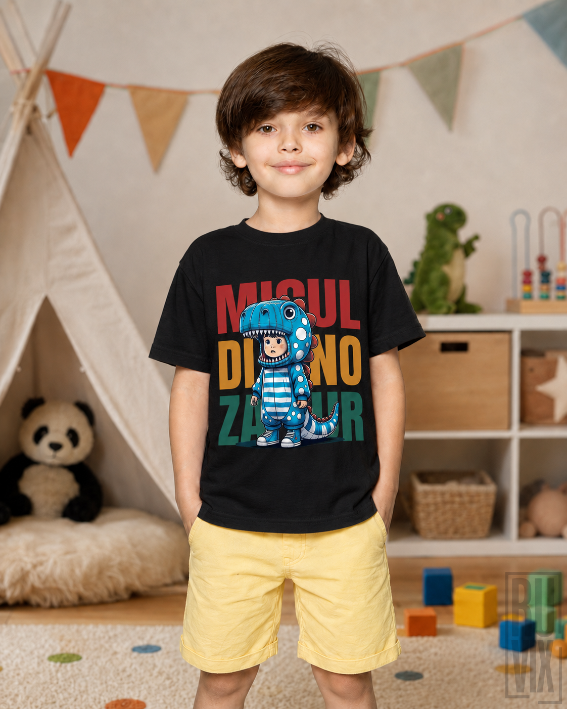 Tricou Copii "Micul Dinozaur" | Bumbac Organic, 2, ruvix.ro