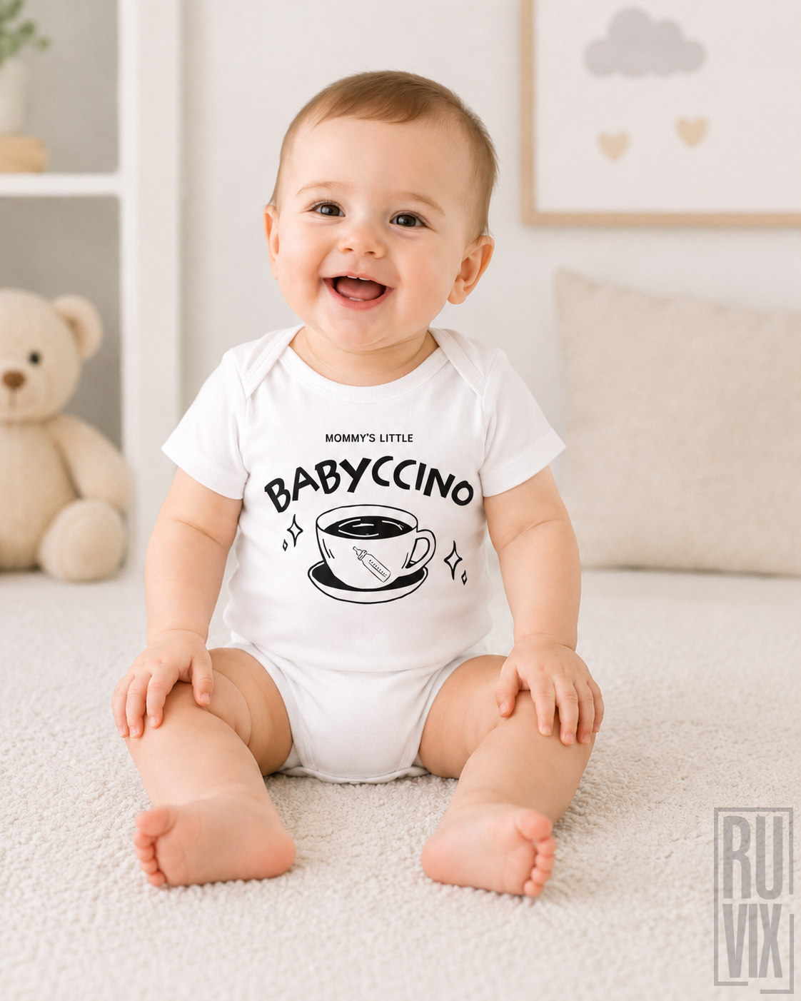 Familie, Body Bebe "Babyccino" – Bumbac Organic, ruvix.ro