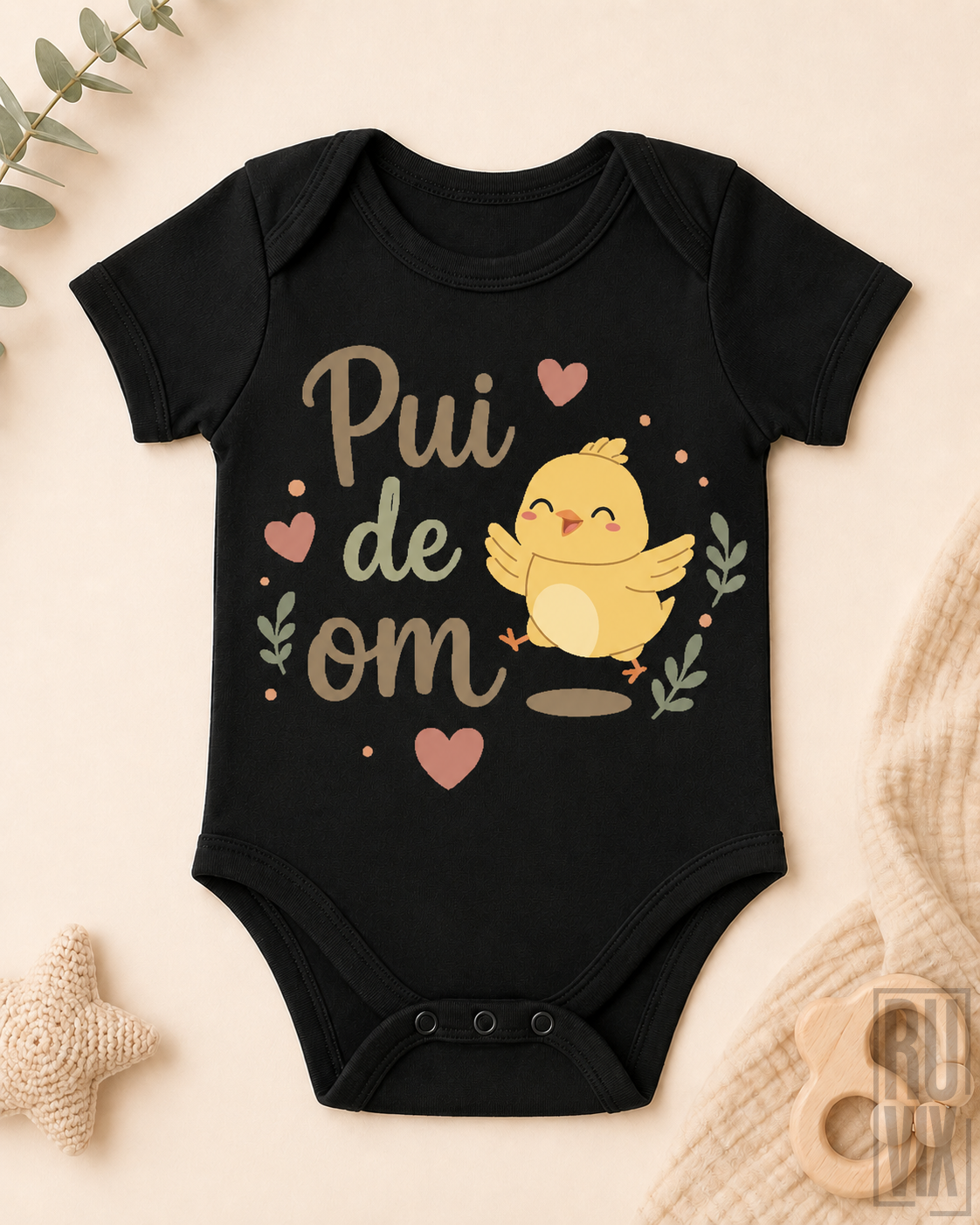 Familie, Body Bebe "Pui de Om" – Bumbac Organic, ruvix.ro